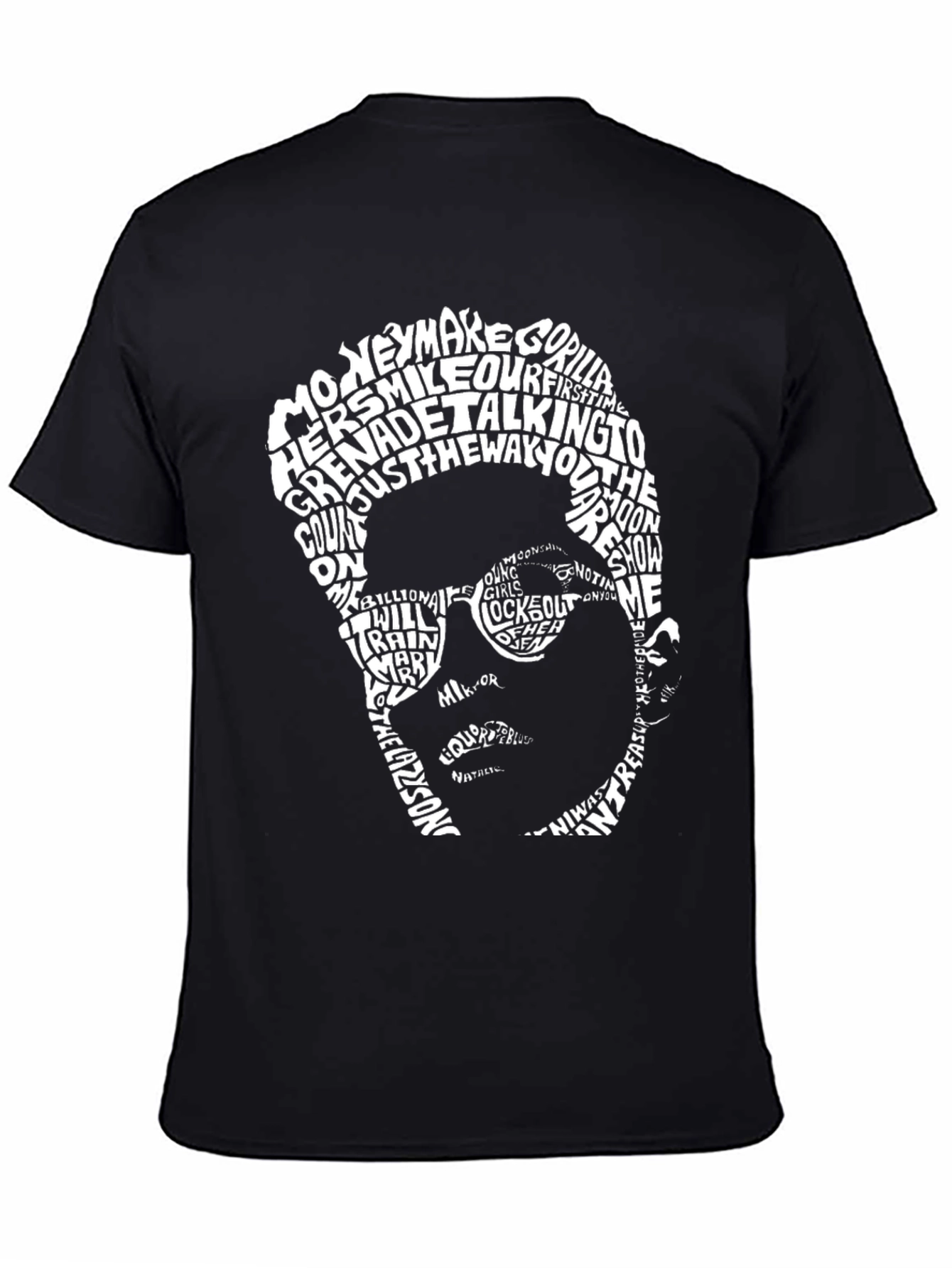 Typography Portrait Graphic Tee - Black
