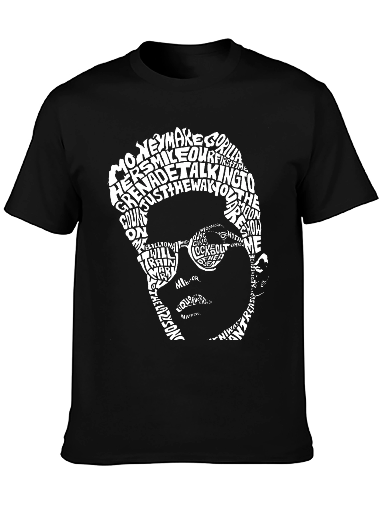 Typography Portrait Graphic Tee - Black