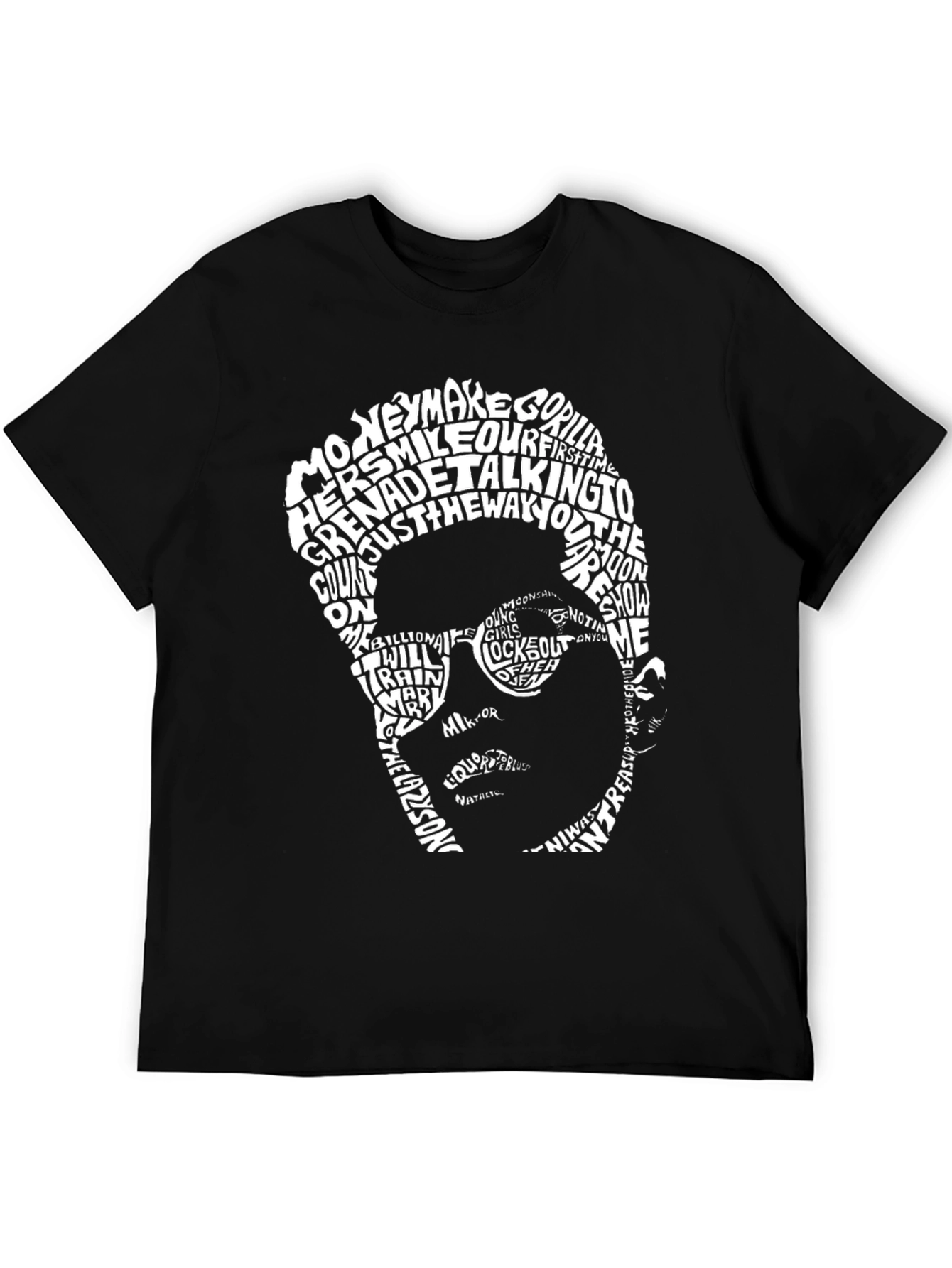 Typography Portrait Graphic Tee - Black