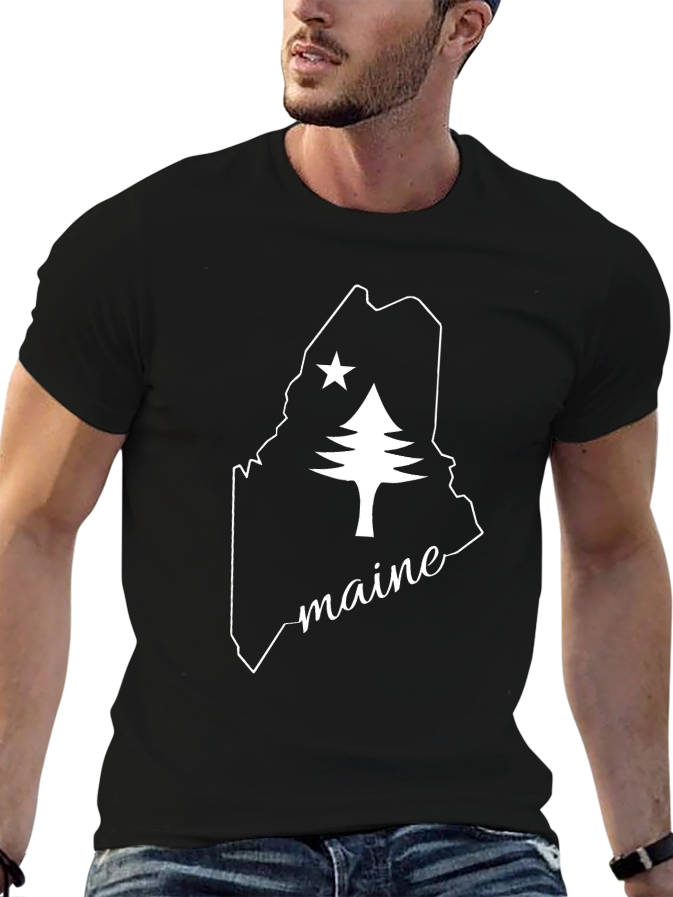 Maine State Pride T-Shirt - Classic Black Tee