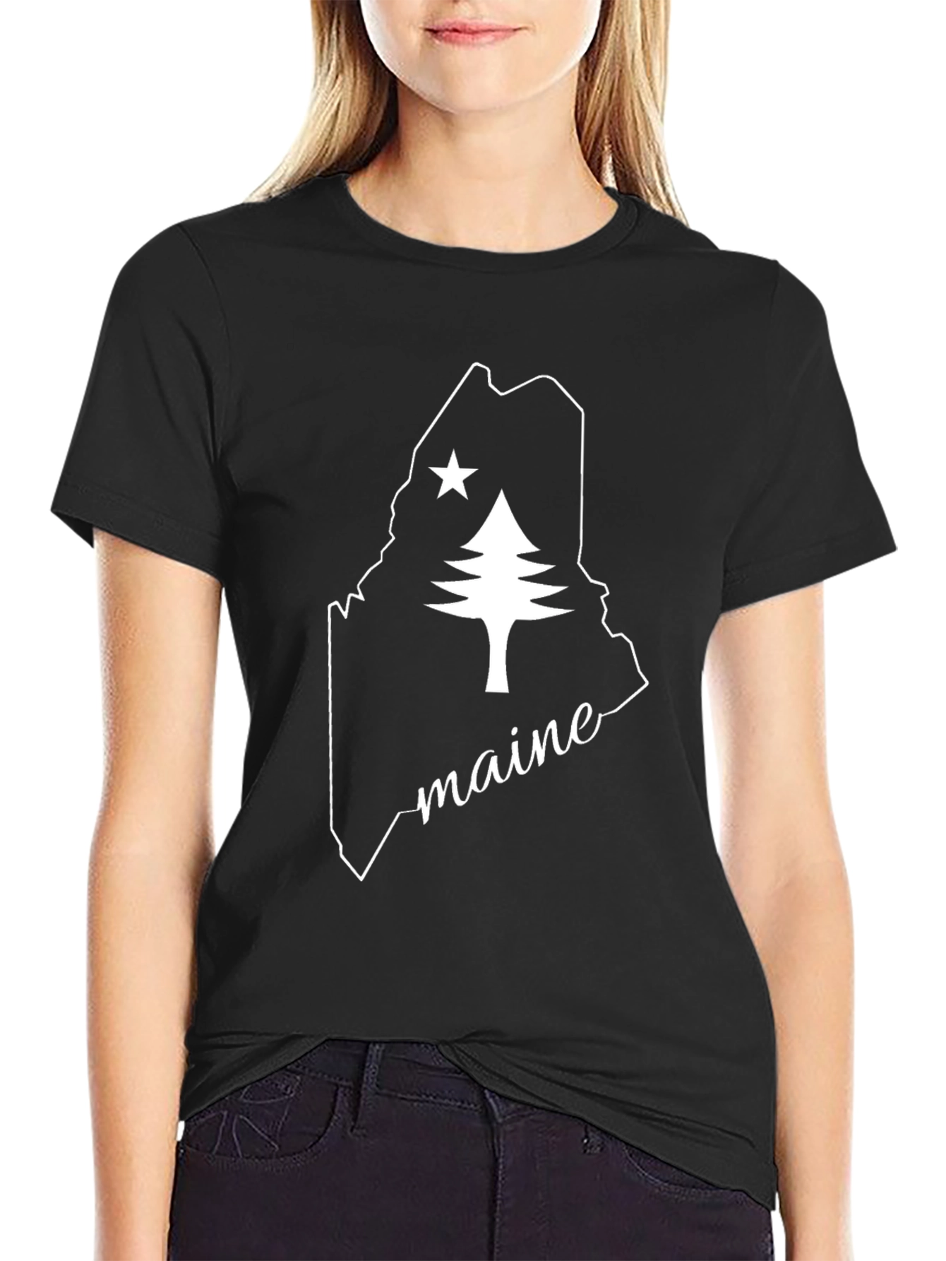 Maine State Pride T-Shirt - Classic Black Tee