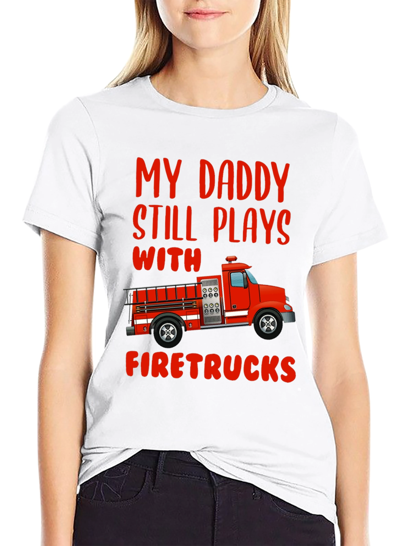 Daddy Firetrucks T-Shirt - Gift For Firefighters Son