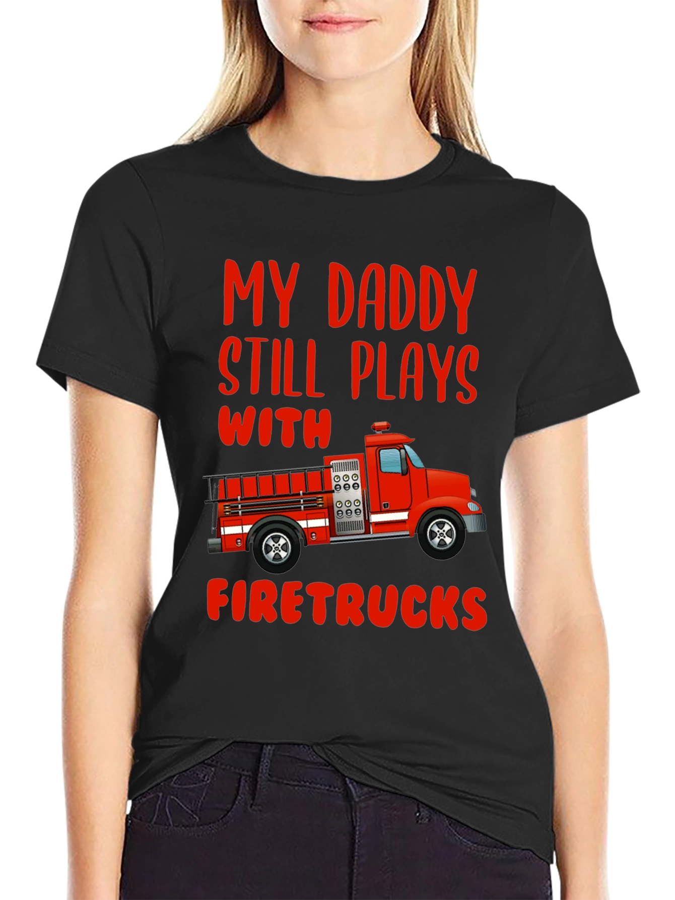 Daddy Firetrucks T-Shirt - Gift For Firefighters Son