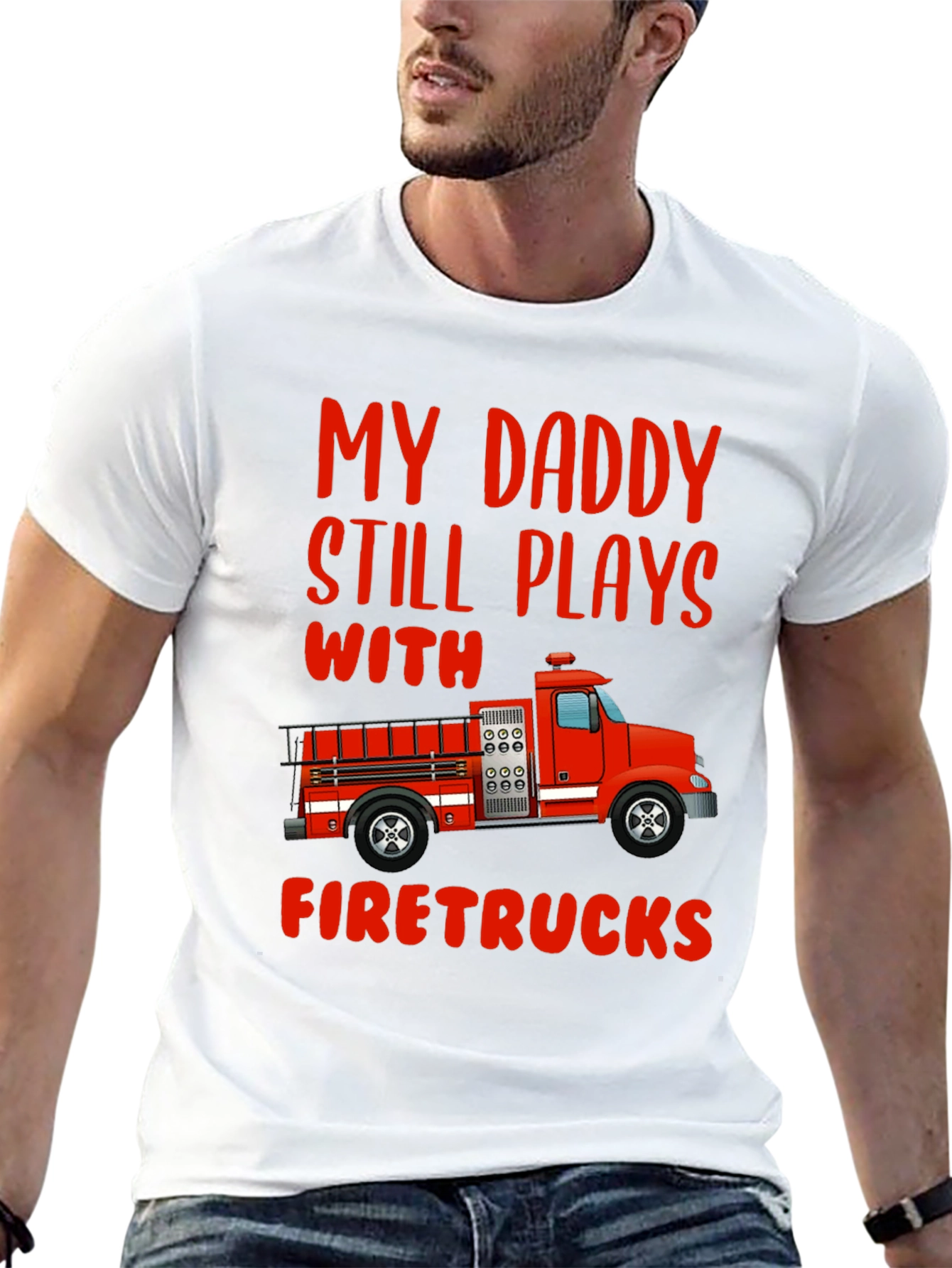 Daddy Firetrucks T-Shirt - Gift For Firefighters Son