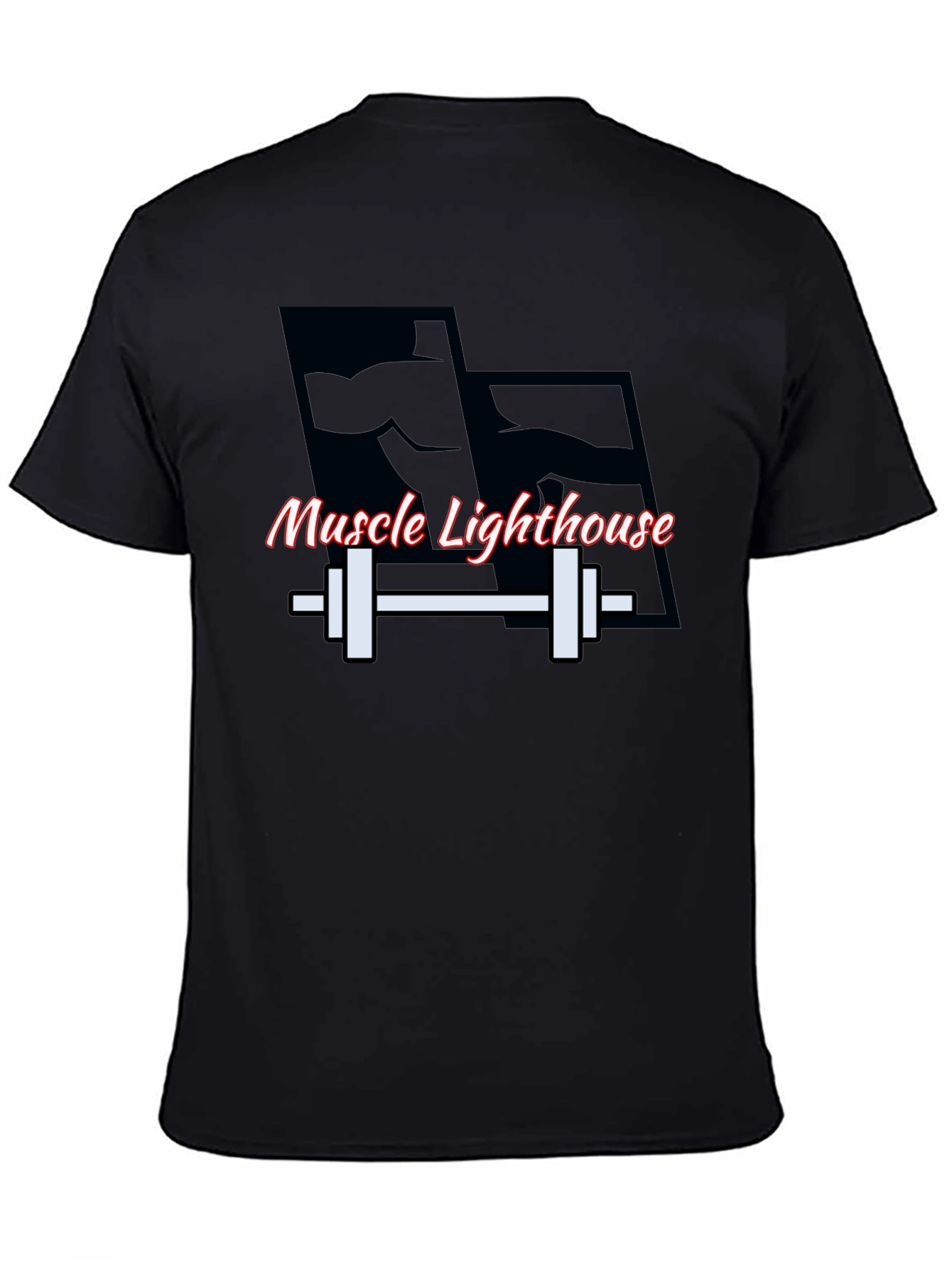 Muscle Lighthouse Mens Black T-Shirt Gym