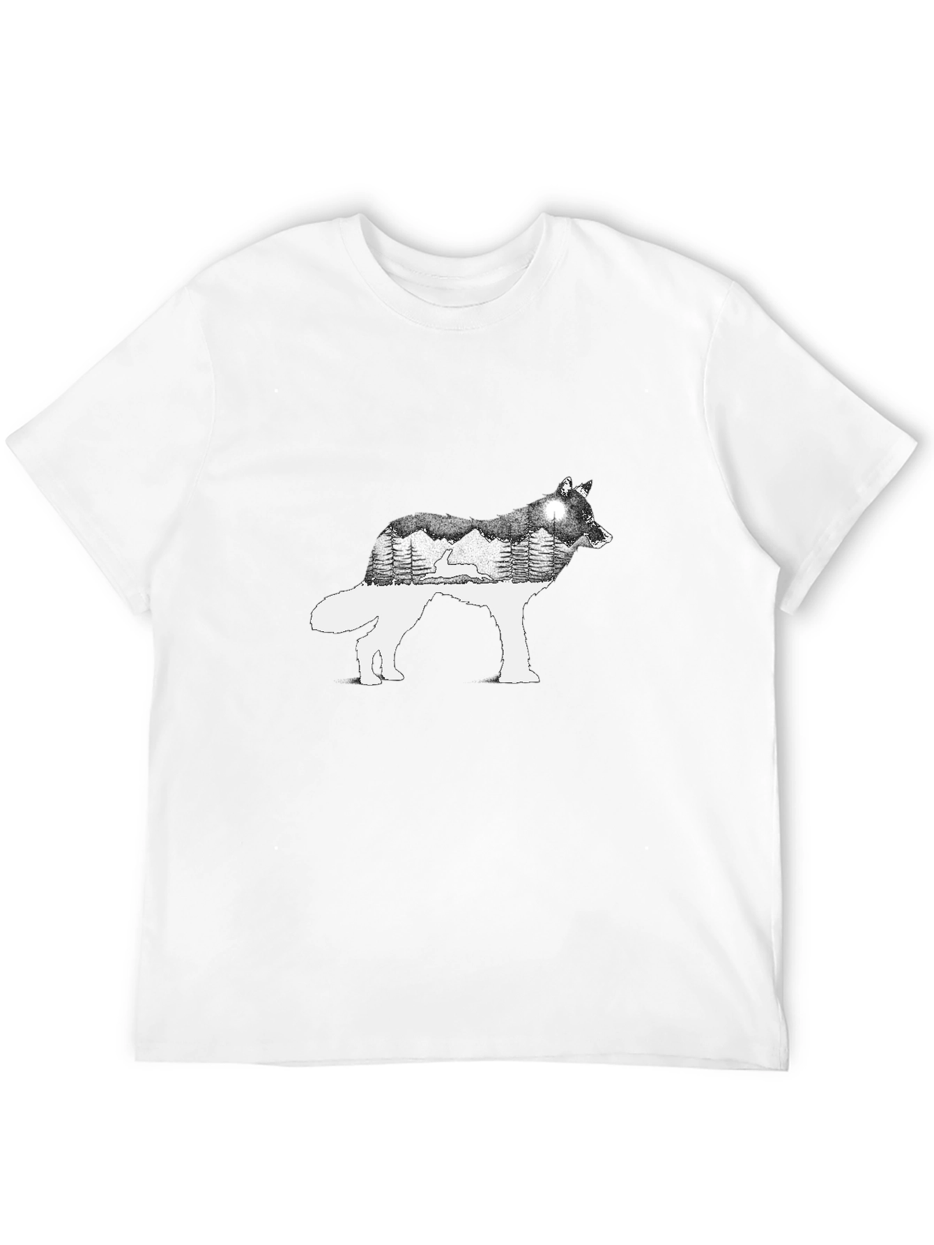 Wolf Silhouette Graphic Tee - Nature Inspired Design