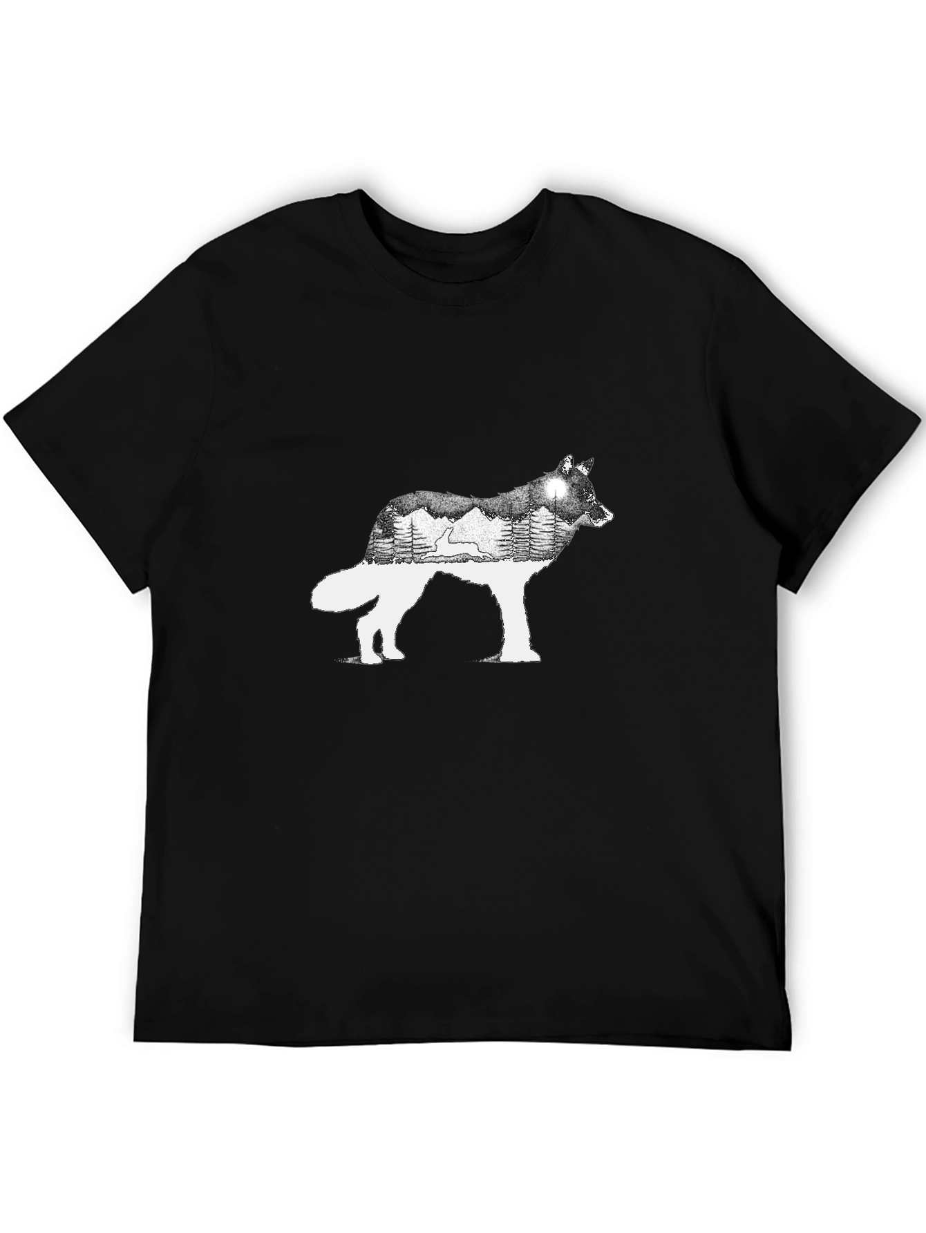 Wolf Silhouette Graphic Tee - Nature Inspired Design