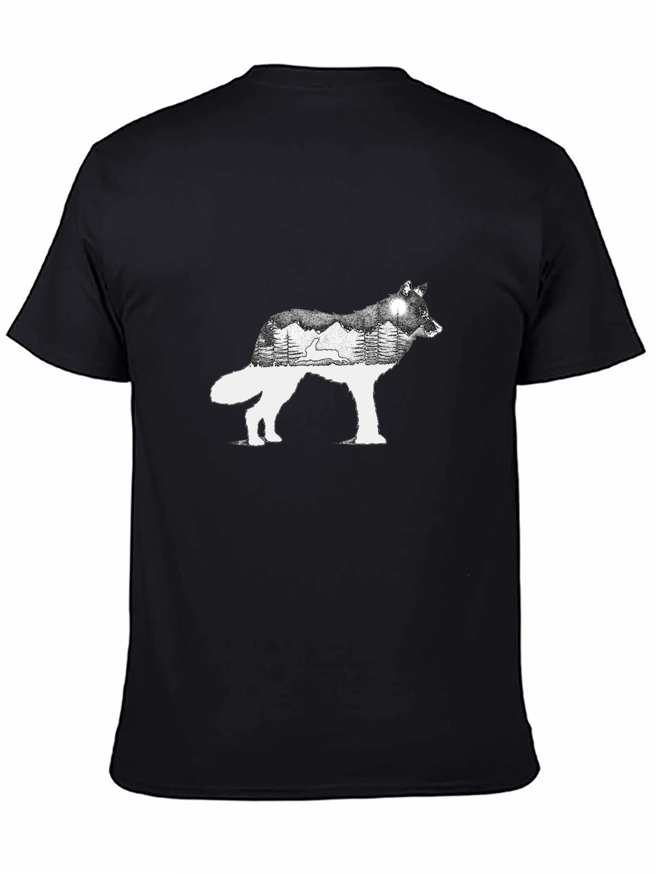 Wolf Silhouette Graphic Tee - Nature Inspired Design