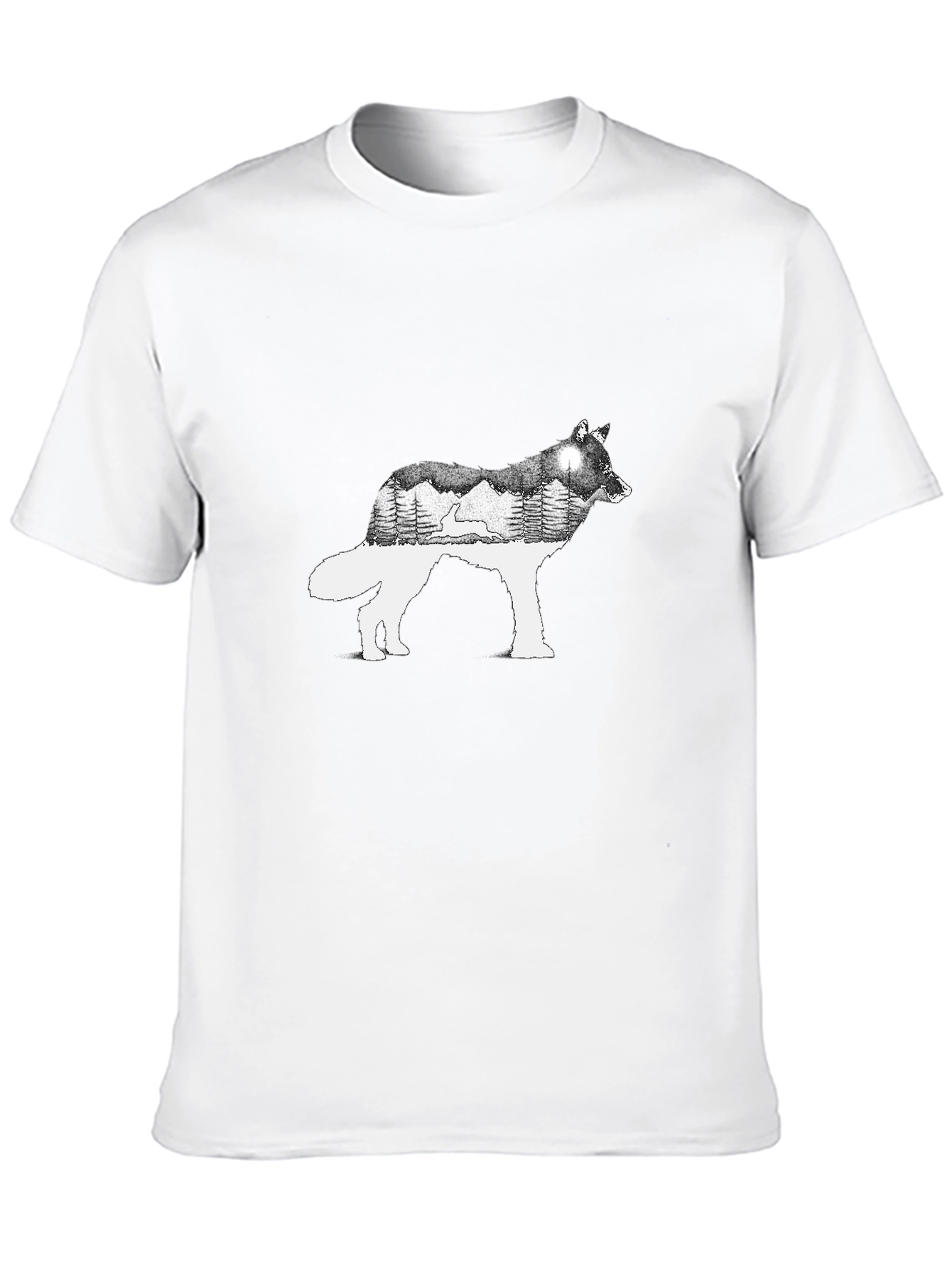 Wolf Silhouette Graphic Tee - Nature Inspired Design
