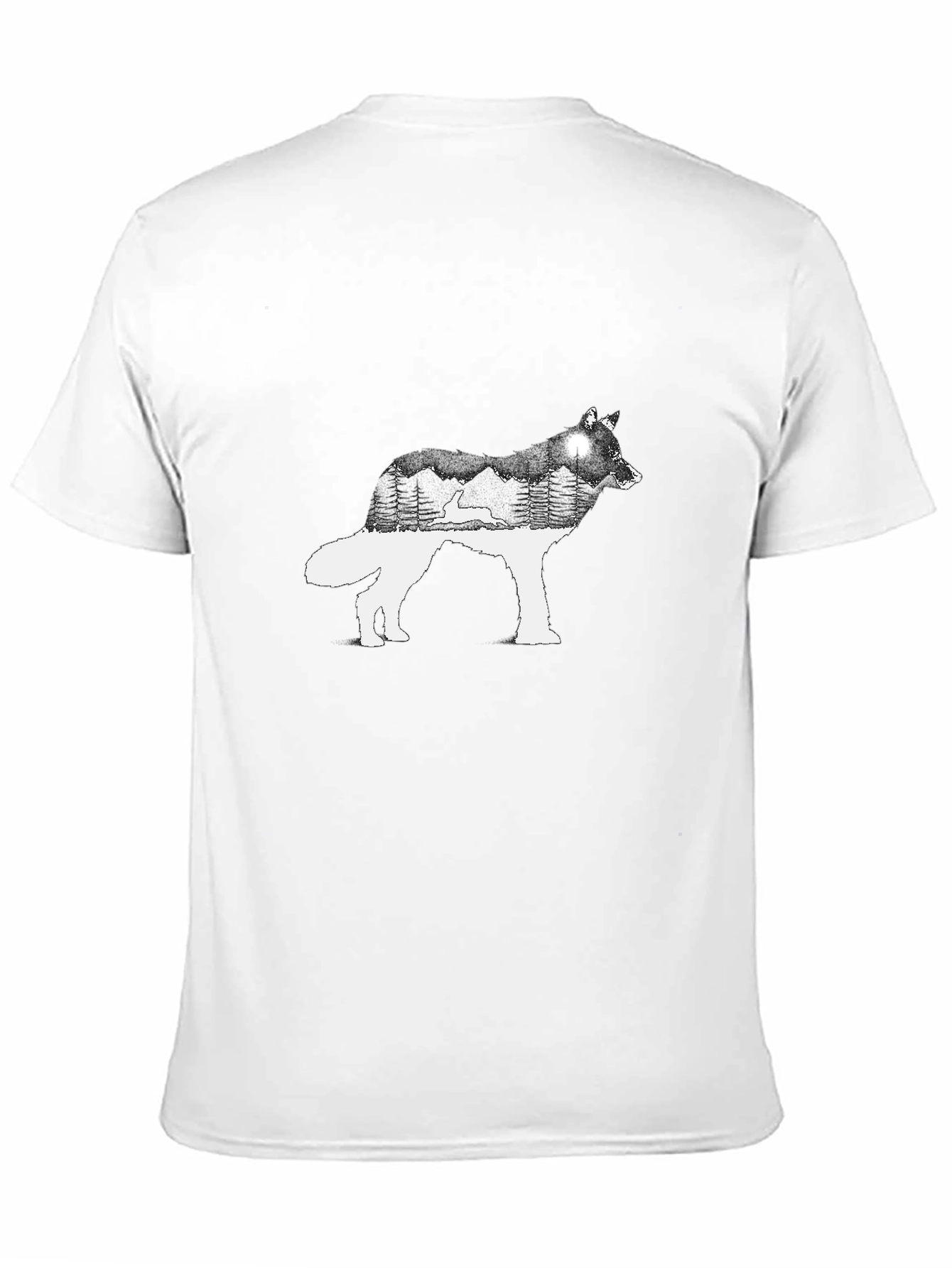 Wolf Silhouette Graphic Tee - Nature Inspired Design