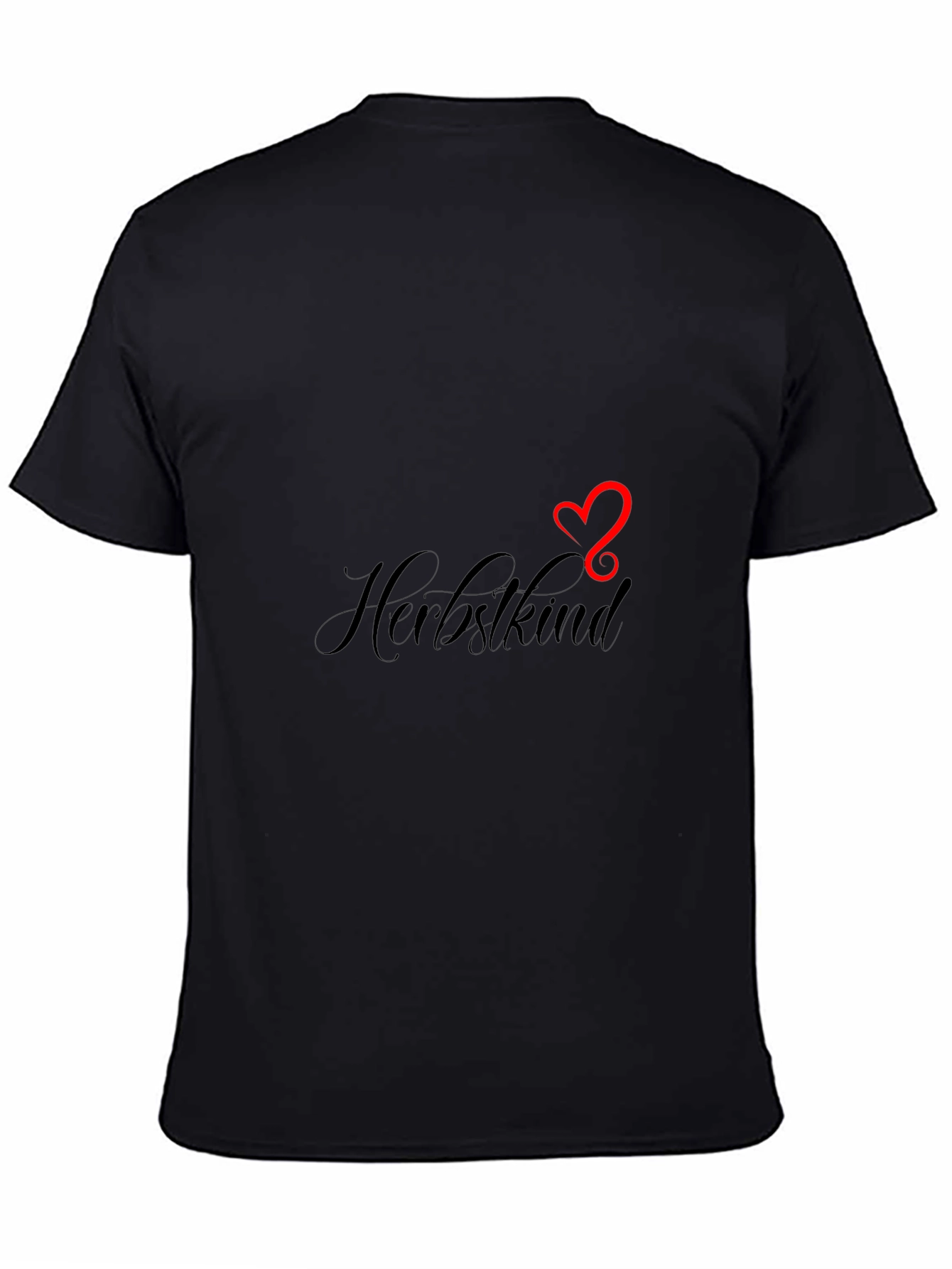 Herbstkind Heart Graphic Black T-Shirt
