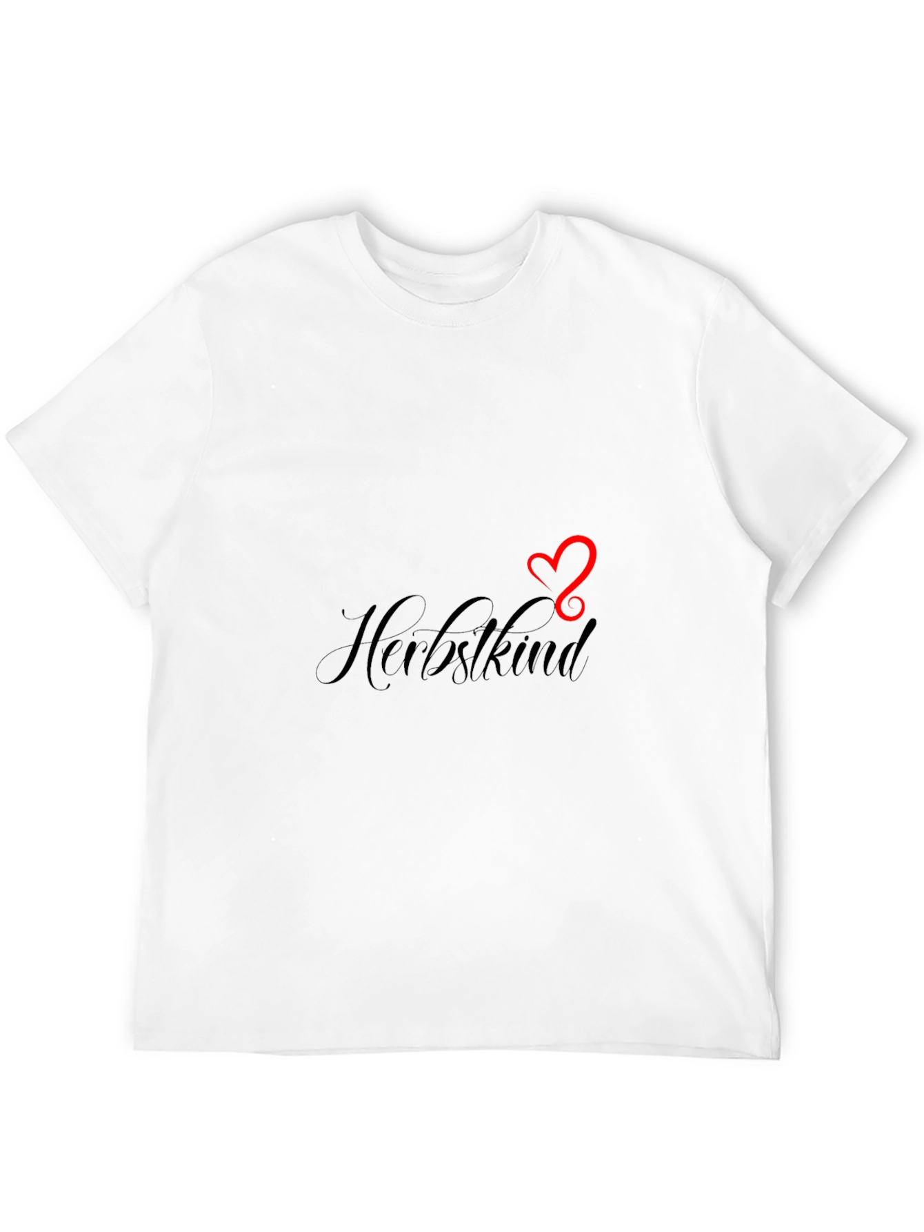 Herbstkind Heart Graphic Black T-Shirt