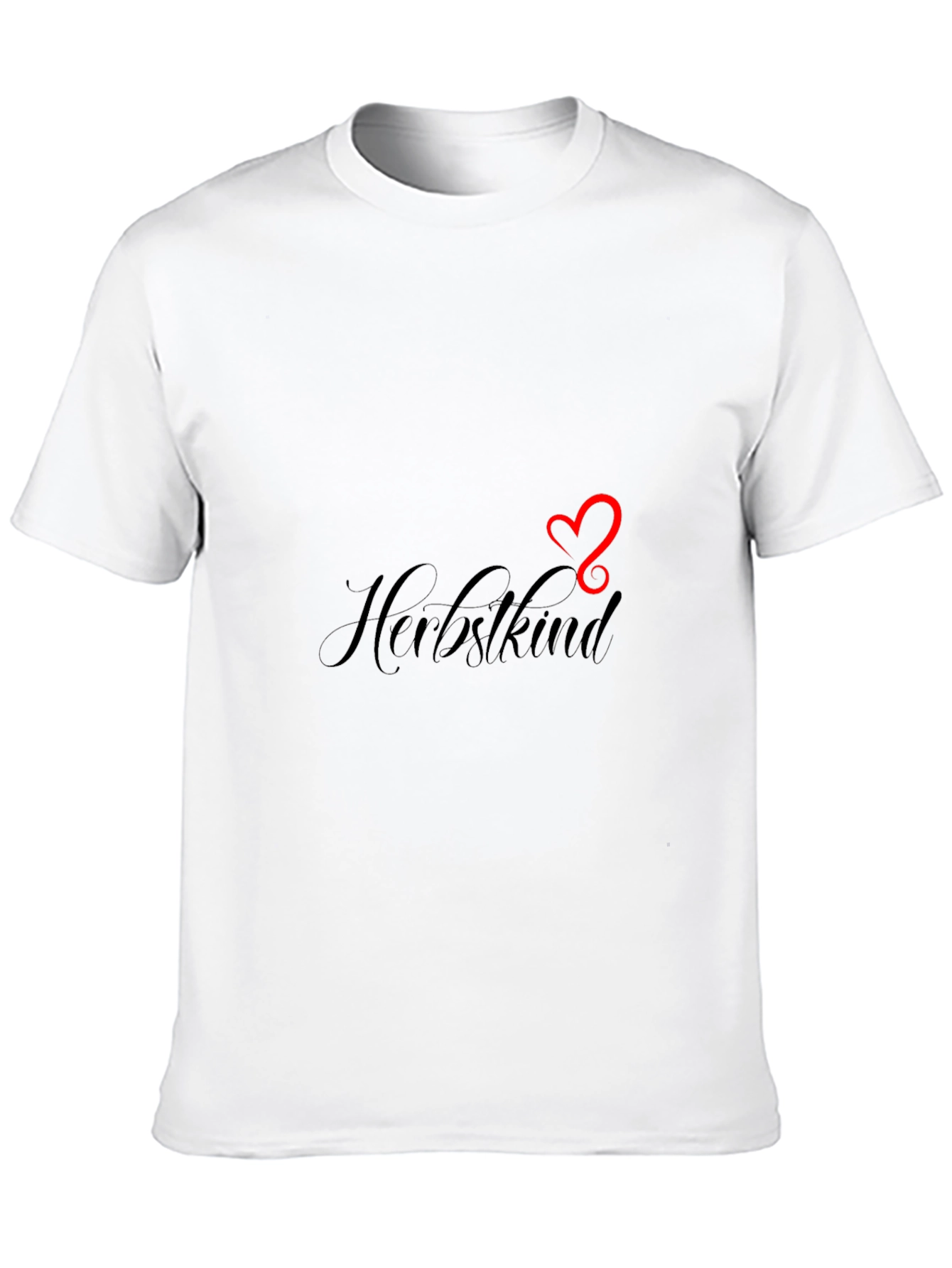 Herbstkind Heart Graphic Black T-Shirt