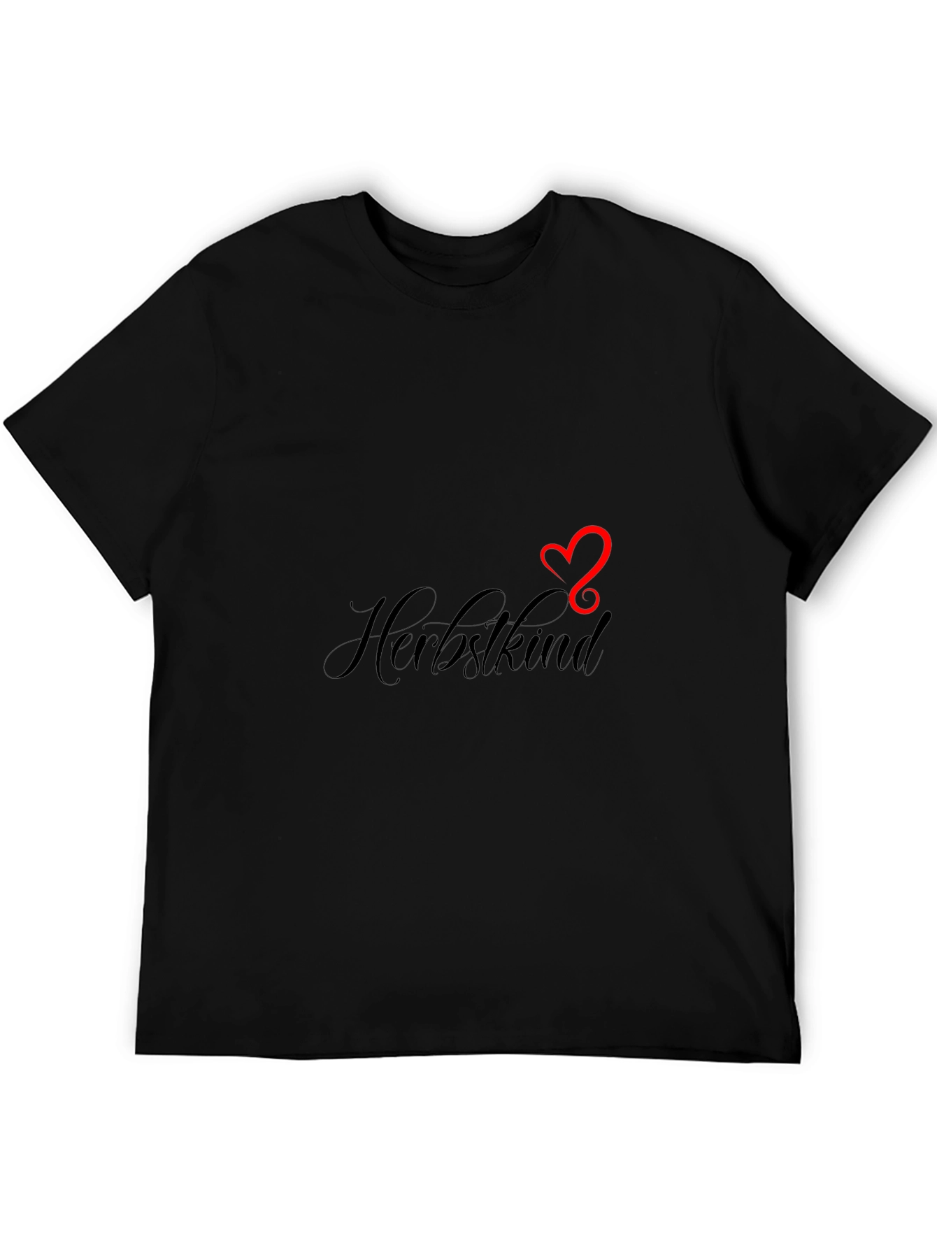 Herbstkind Heart Graphic Black T-Shirt
