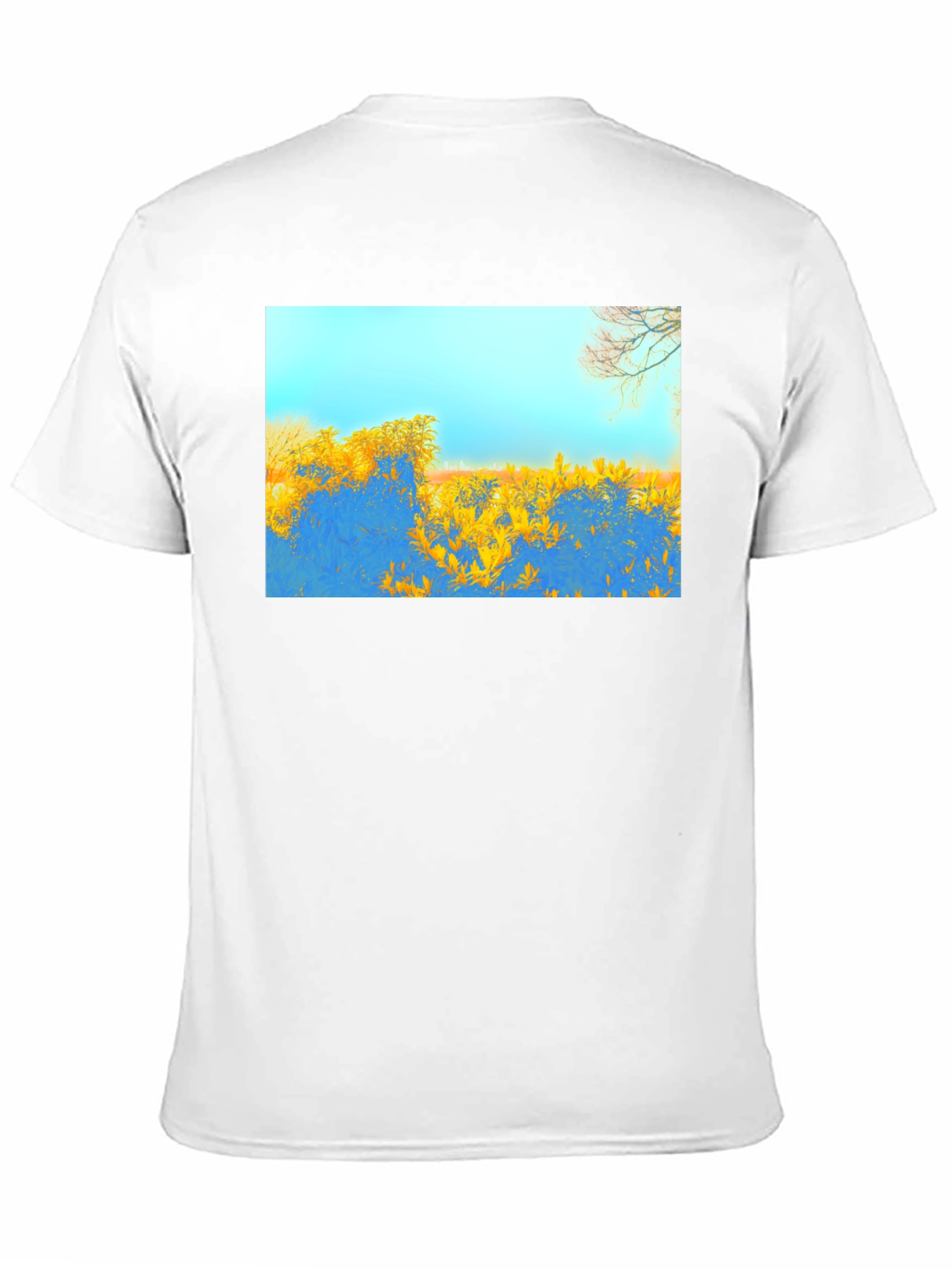 Abstract Landscape Graphic Tee - Black Cotton Blend