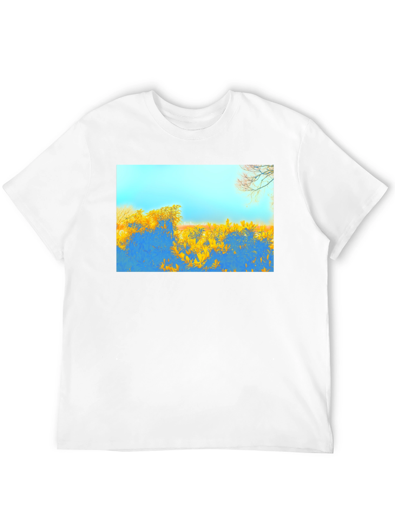 Abstract Landscape Graphic Tee - Black Cotton Blend