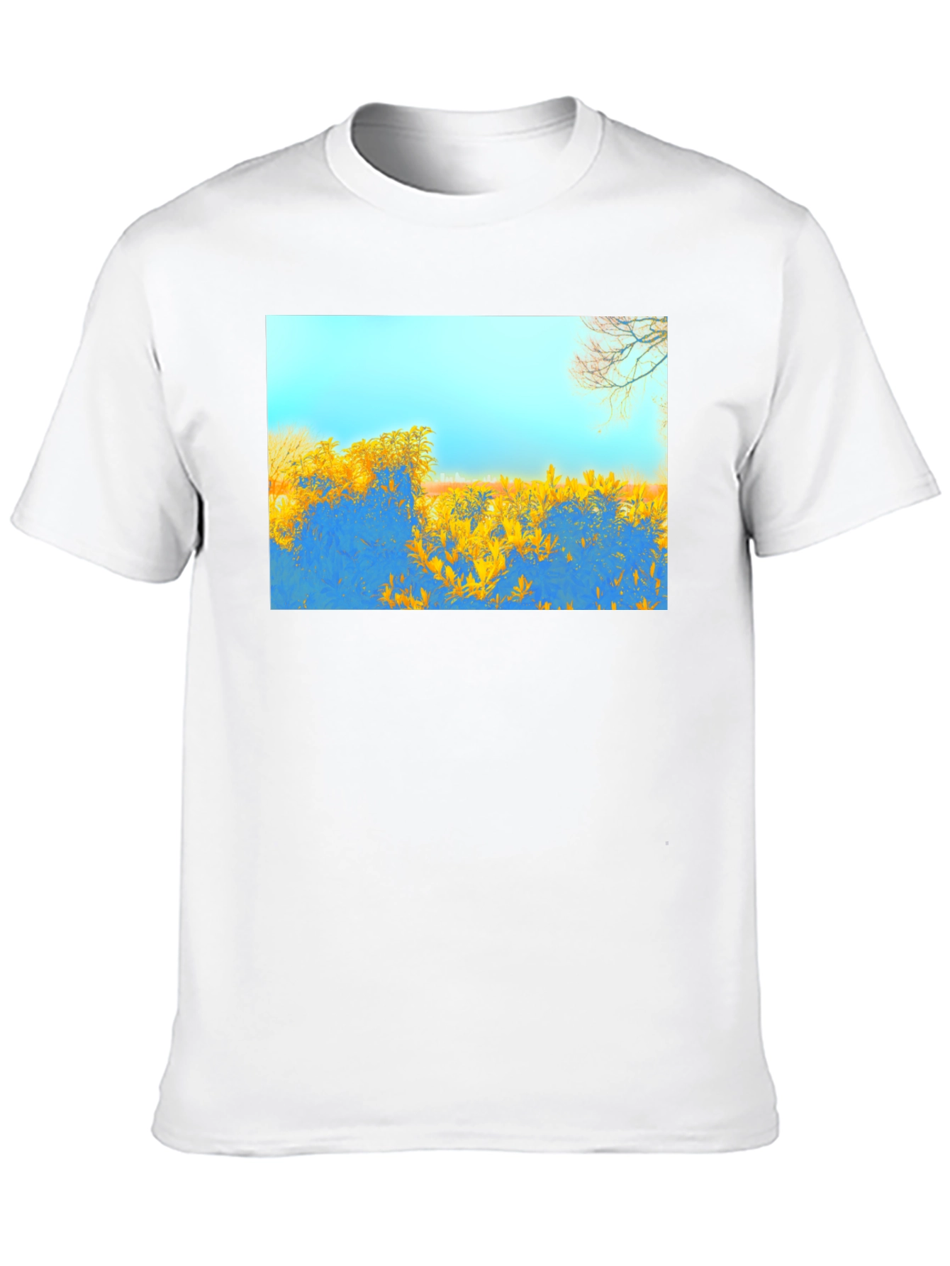 Abstract Landscape Graphic Tee - Black Cotton Blend