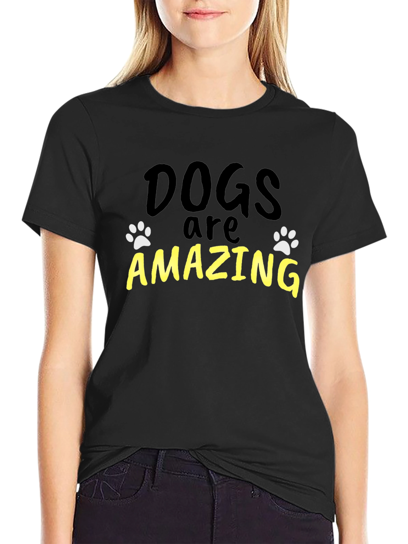Dogs are Amazing Black Graphic Tee