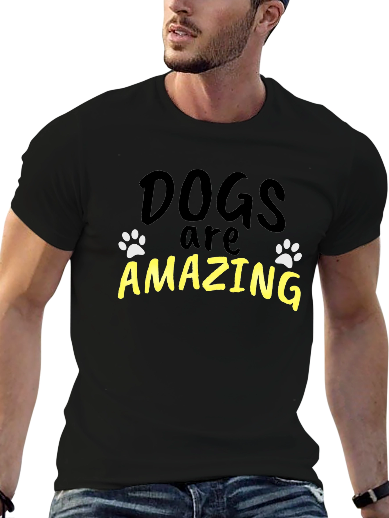 Dogs are Amazing Black Graphic Tee