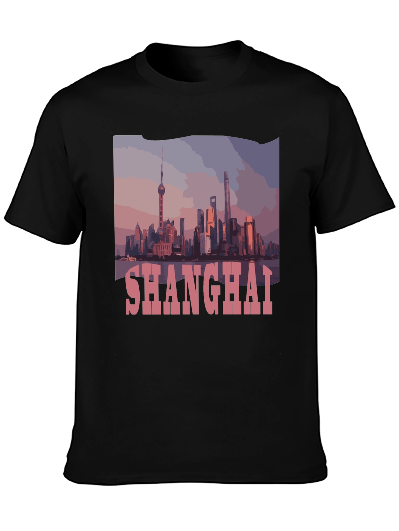 Shanghai Skyline Graphic T-Shirt - Urban Style Tee
