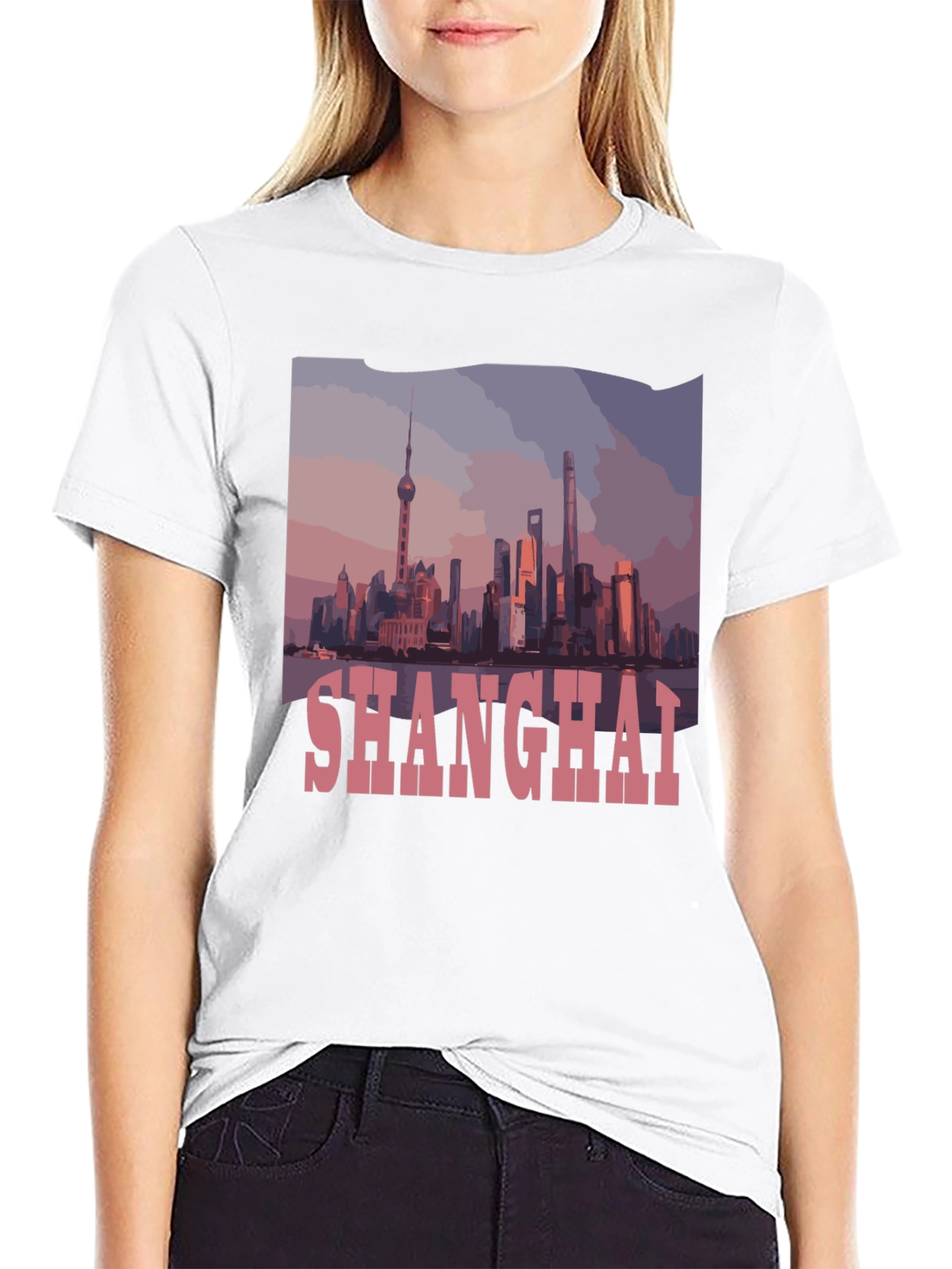 Shanghai Skyline Graphic T-Shirt - Urban Style Tee
