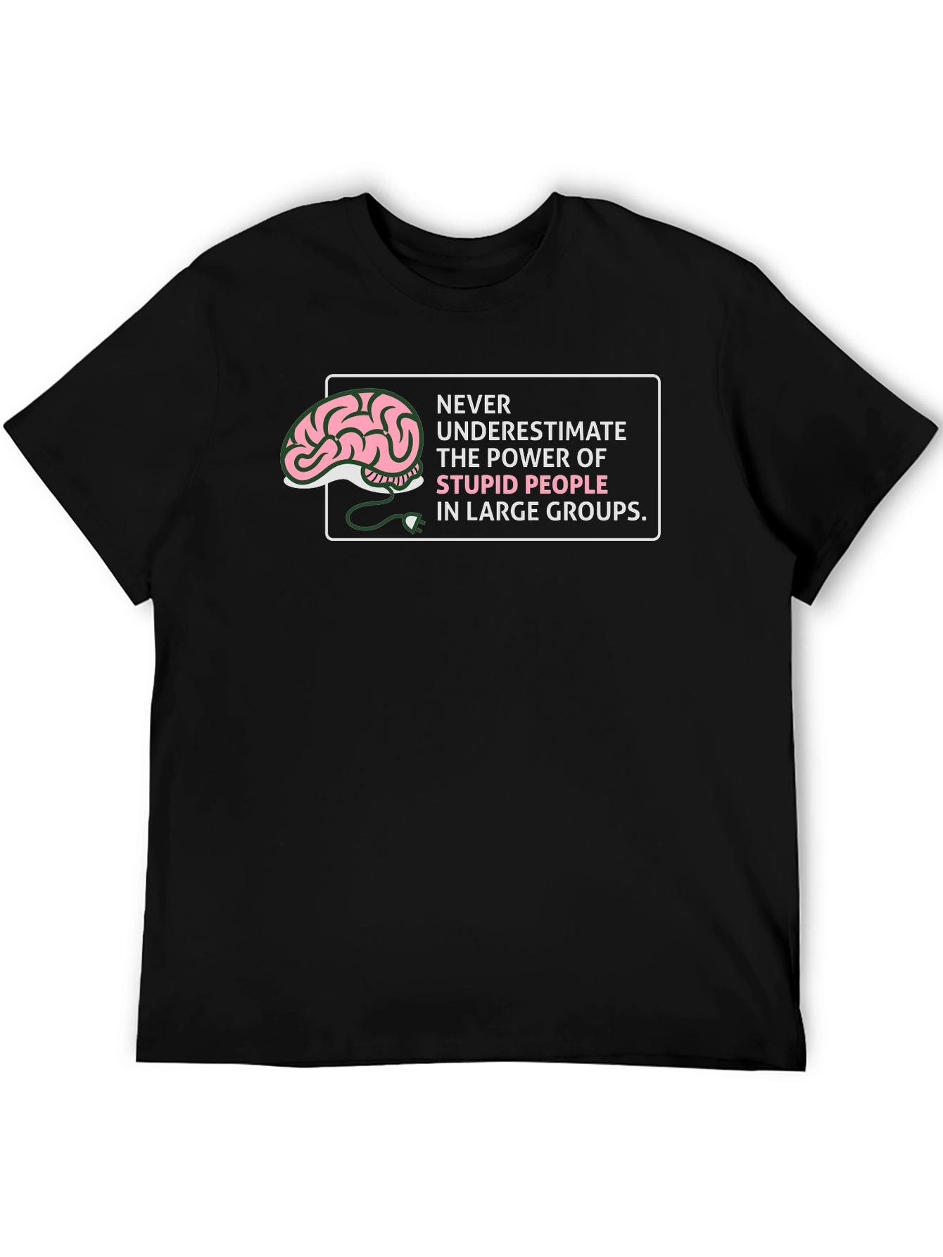 Stupid People Power Graphic Tee - Black Cotton