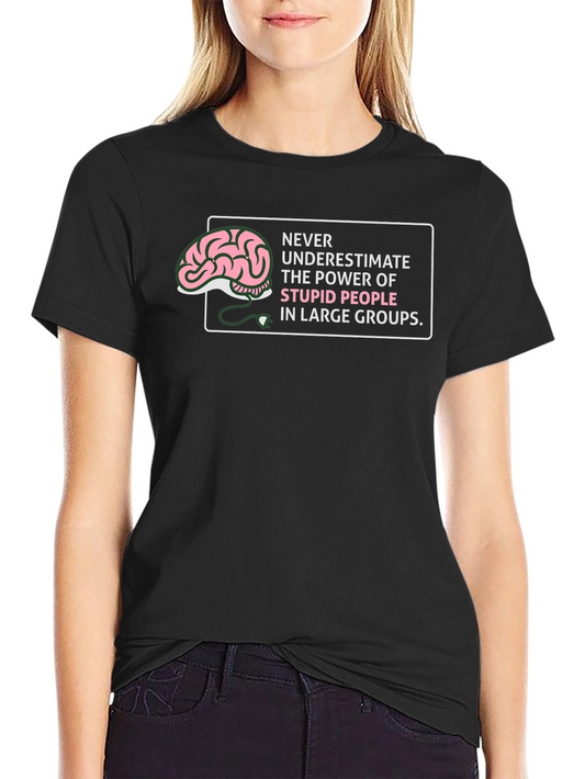 Stupid People Power Graphic Tee - Black Cotton