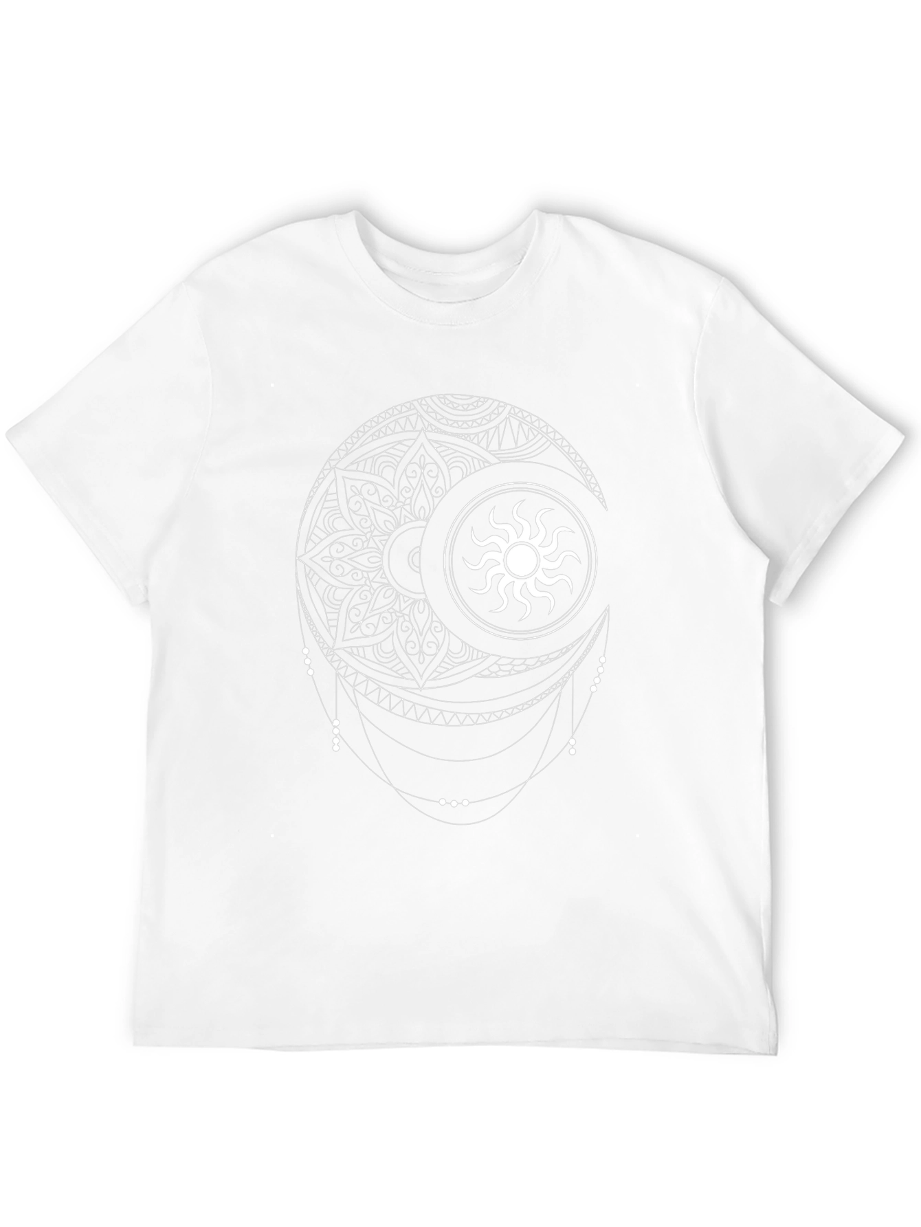 Sun & Moon Mandala Graphic Tee - Black Cotton