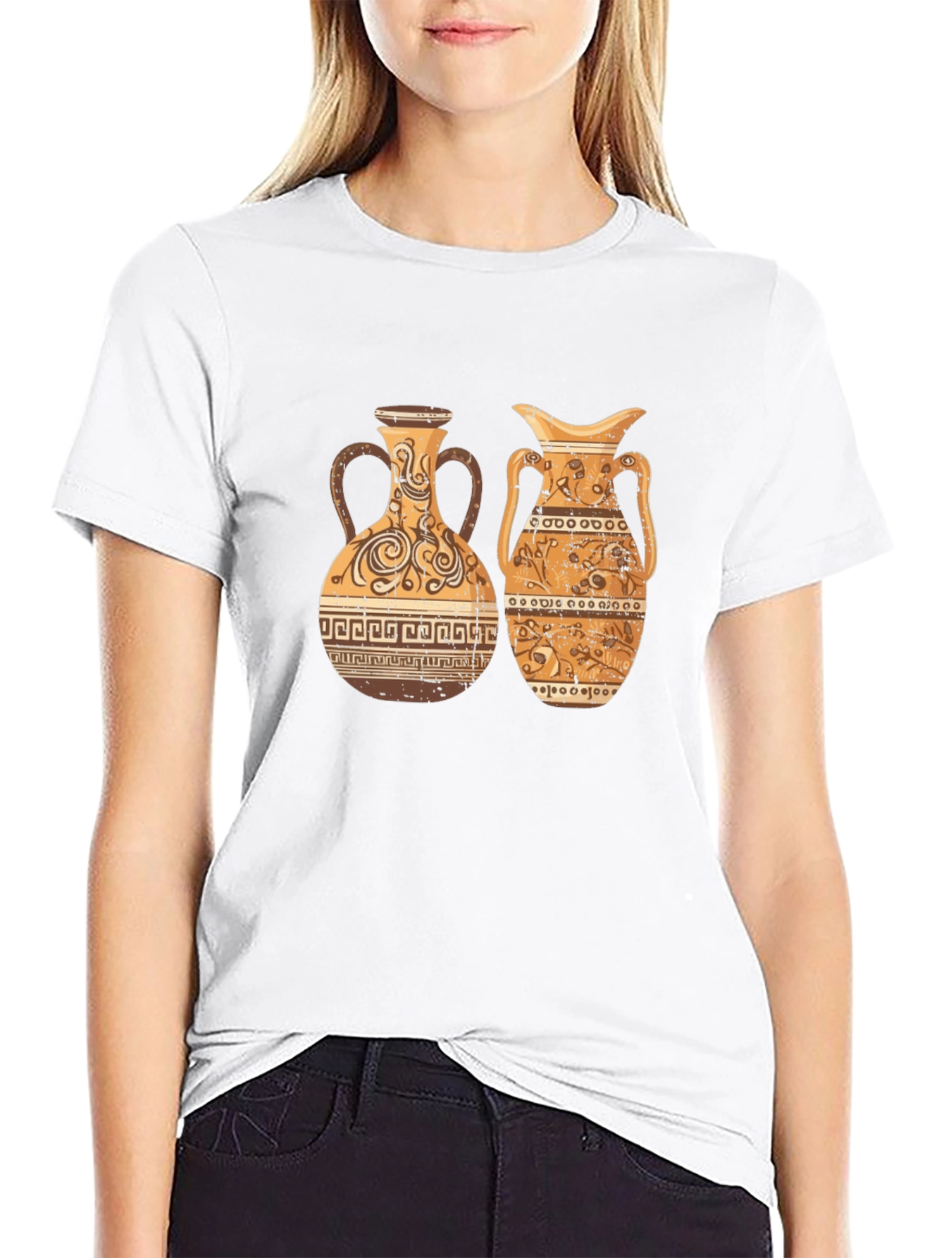 Antique Vase Design Black T-Shirt