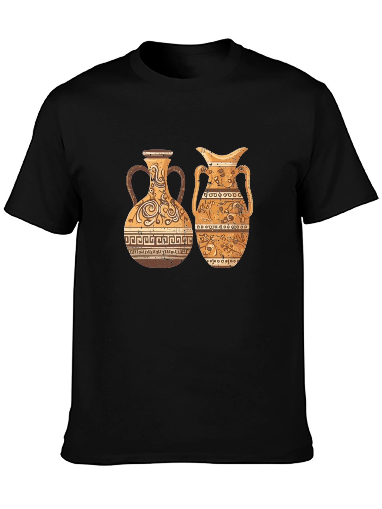 Antique Vase Design Black T-Shirt