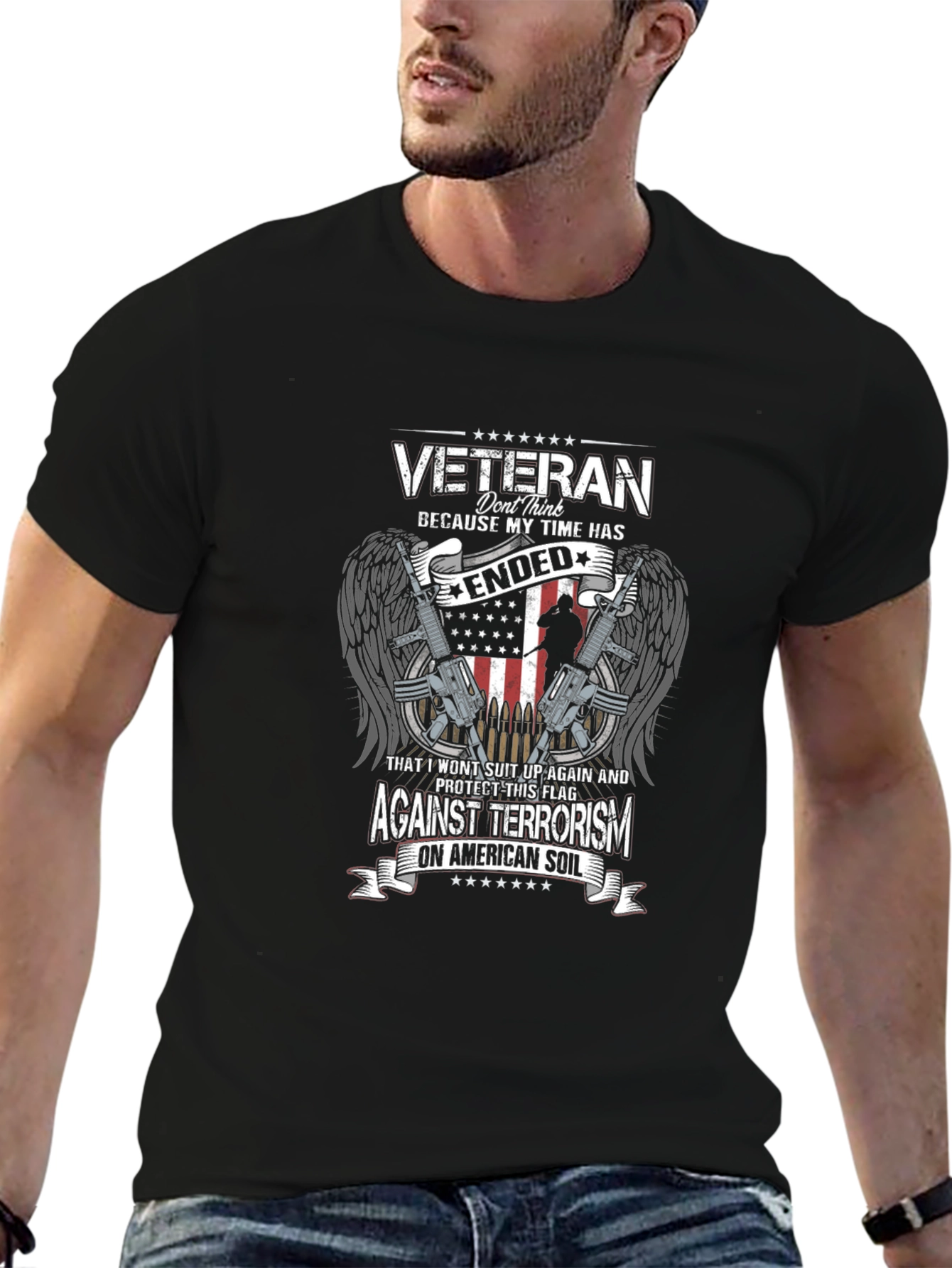 Veteran Against Terrorism Graphic T-Shirt