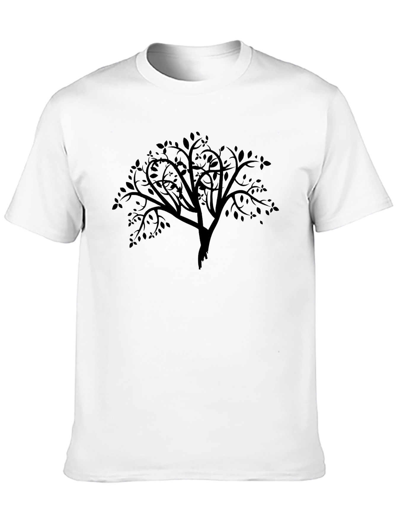 Black Tree Silhouette Graphic Tee - Modern Style