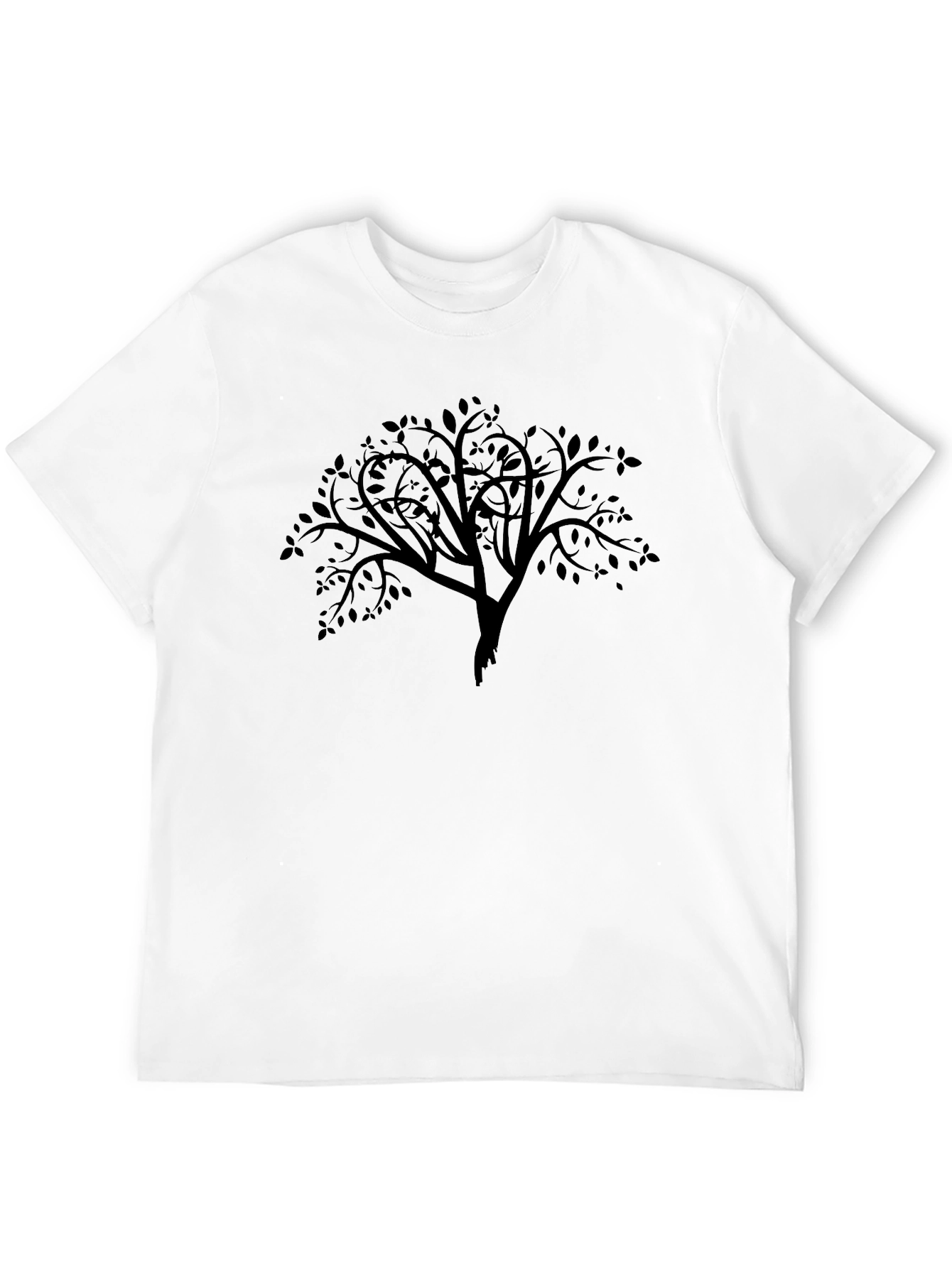 Black Tree Silhouette Graphic Tee - Modern Style