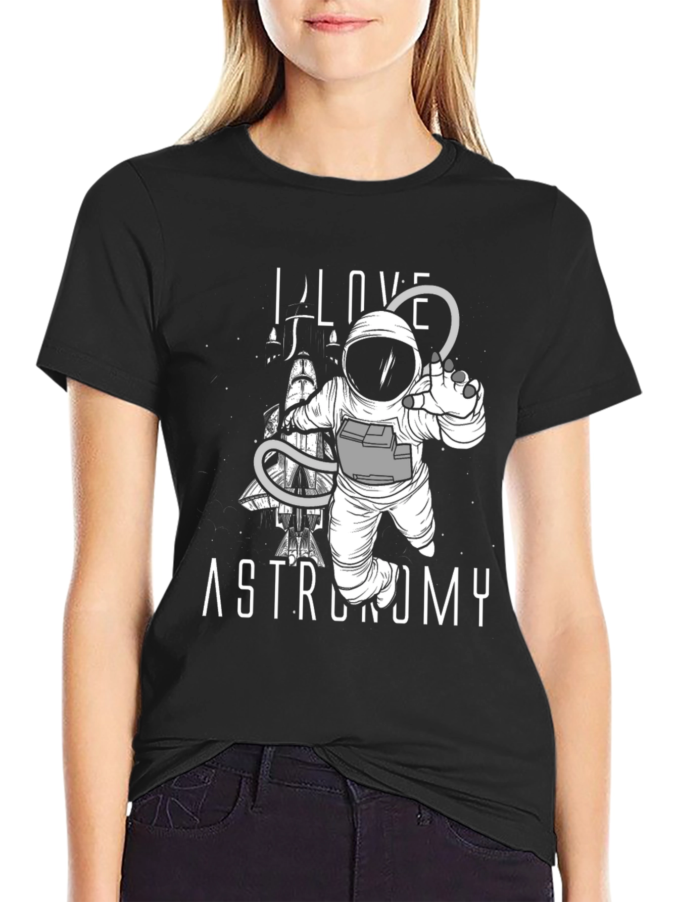 I Love Astronomy Black T-Shirt