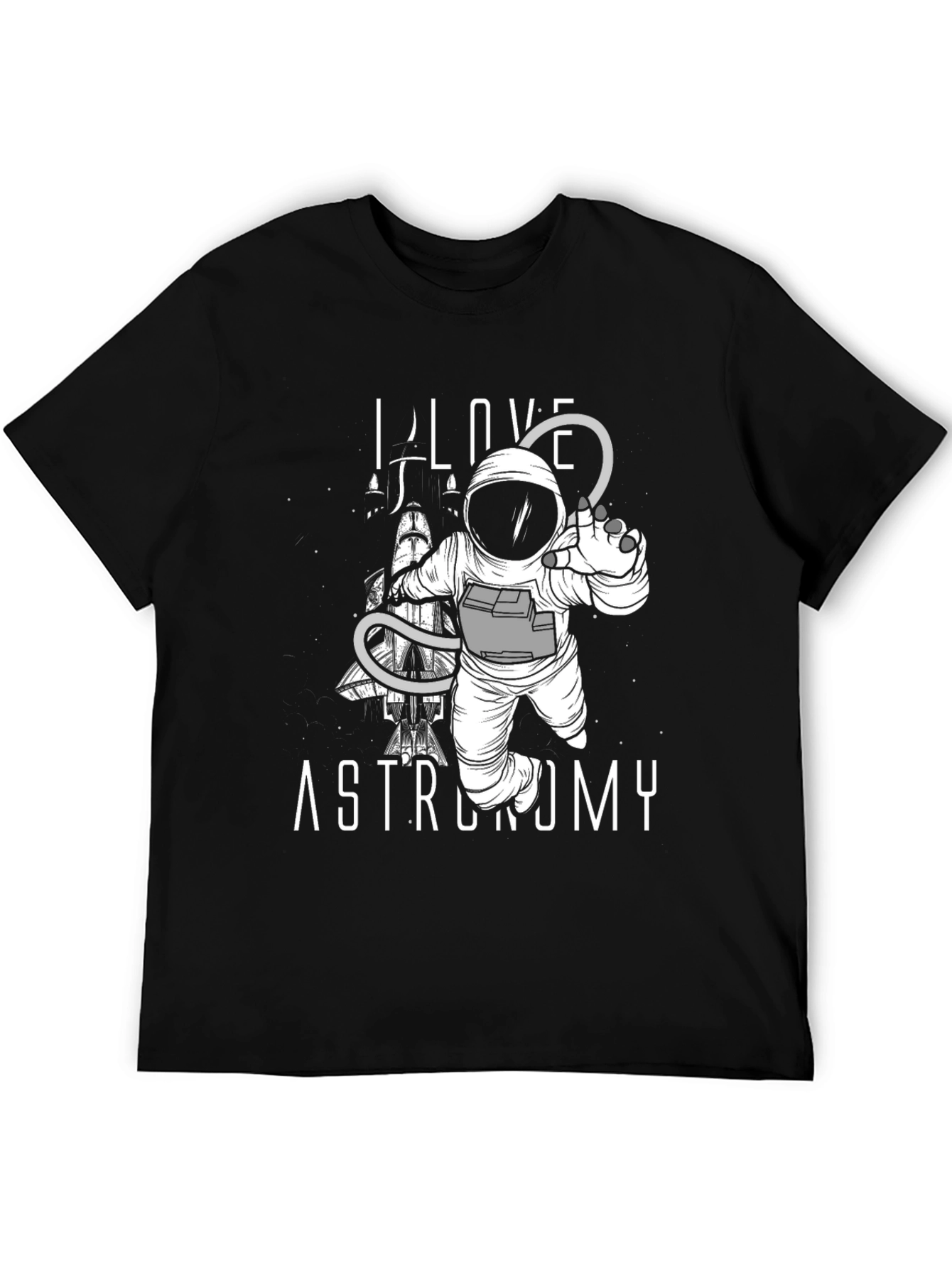 I Love Astronomy Black T-Shirt