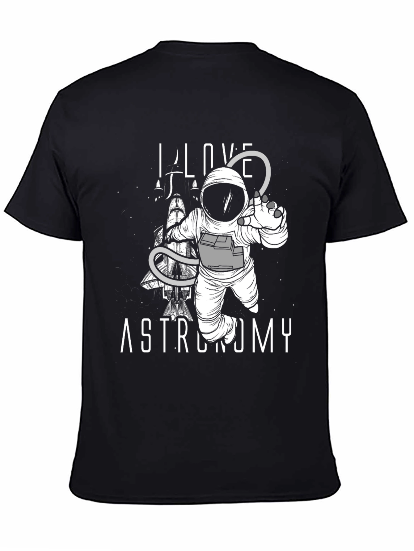 I Love Astronomy Black T-Shirt
