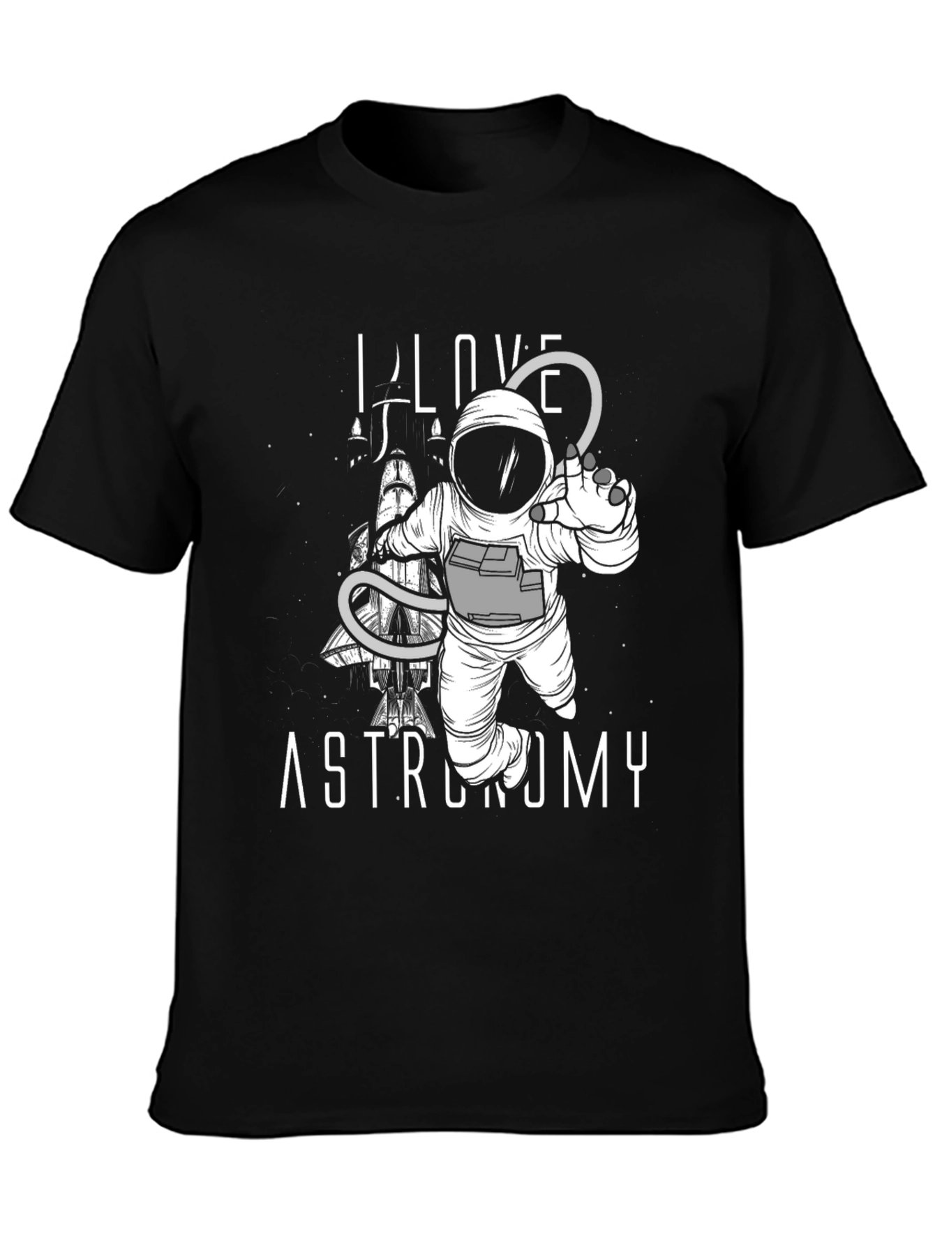 I Love Astronomy Black T-Shirt