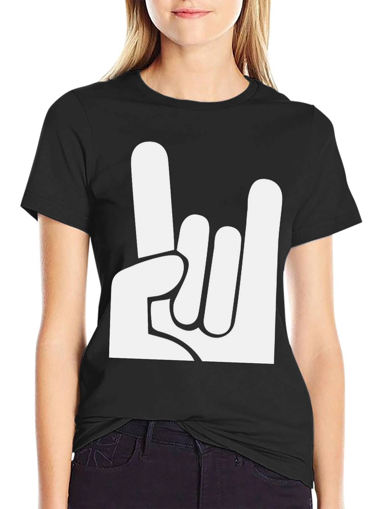 Rock On! Graphic Tee - Black Cotton T-Shirt