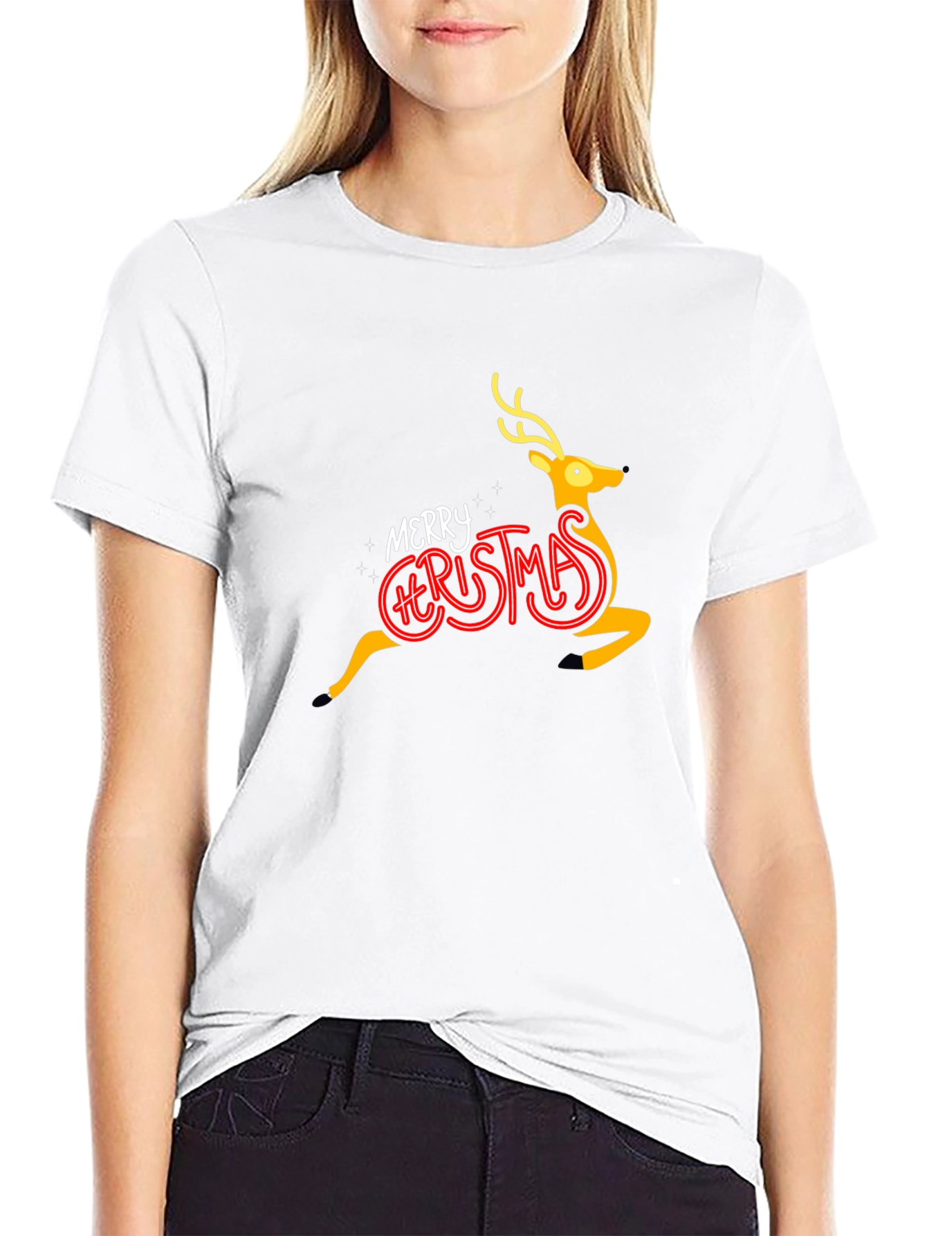 Merry Christmas Reindeer Graphic Tee