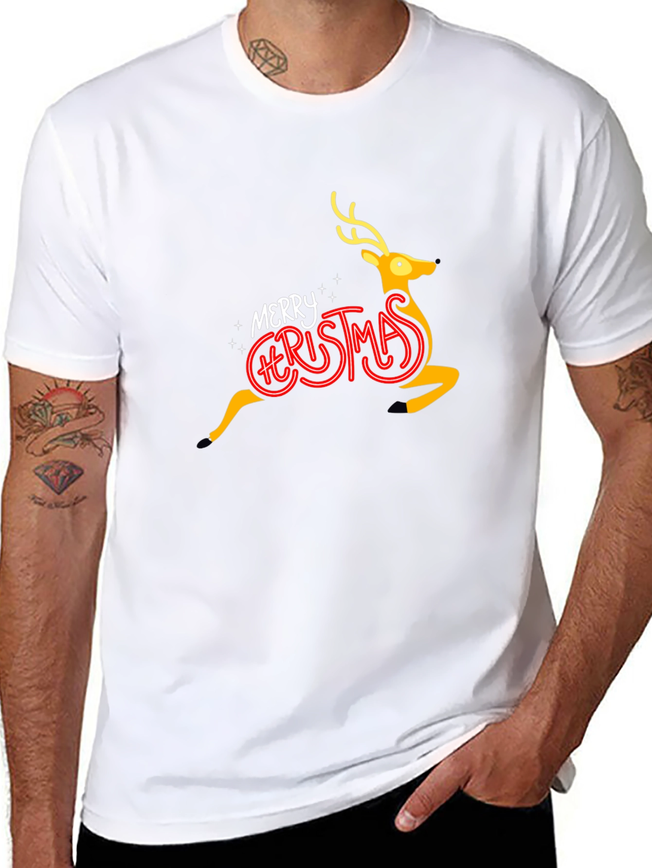 Merry Christmas Reindeer Graphic Tee