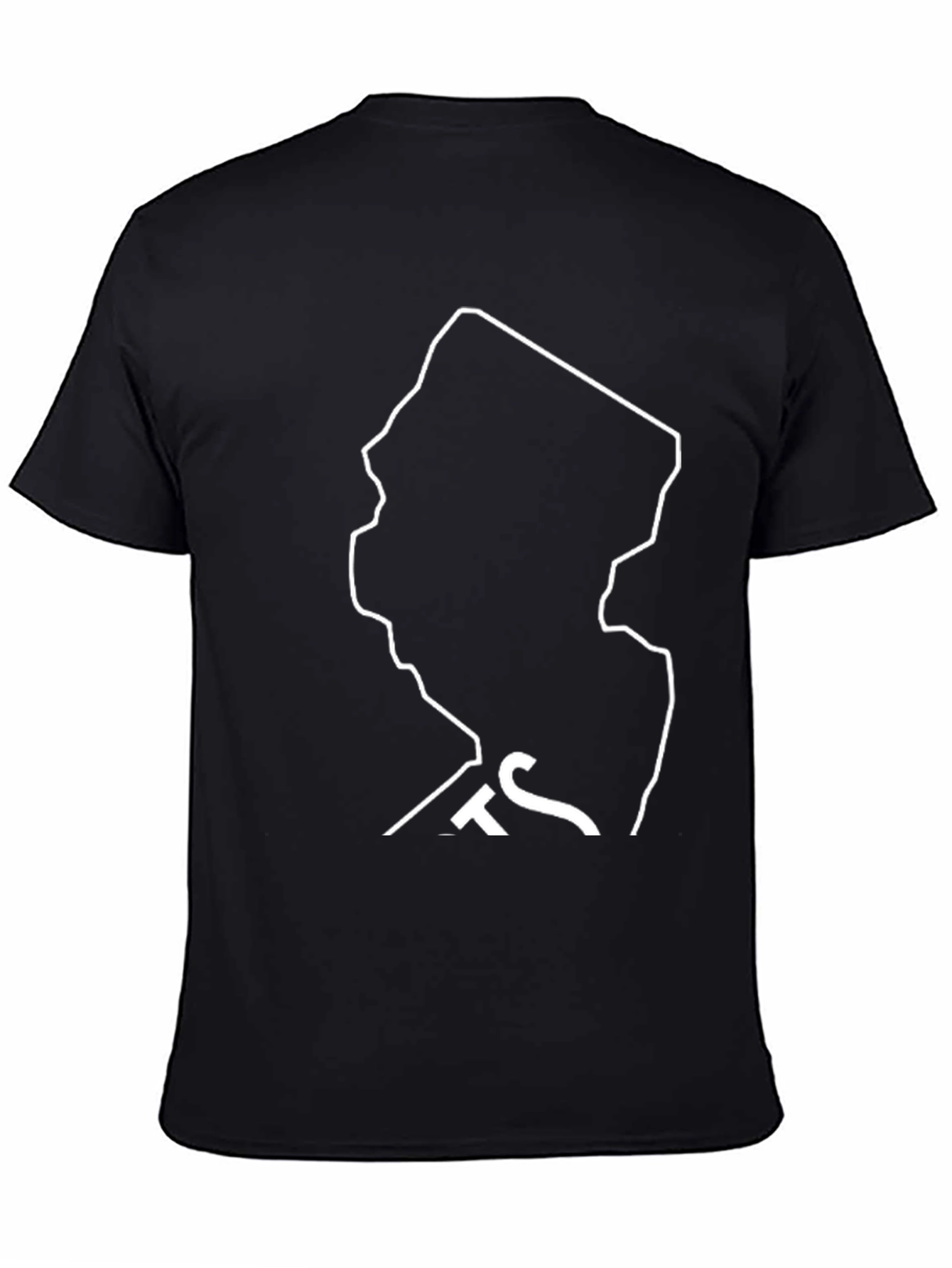 New Jersey State Outline Black T-Shirt