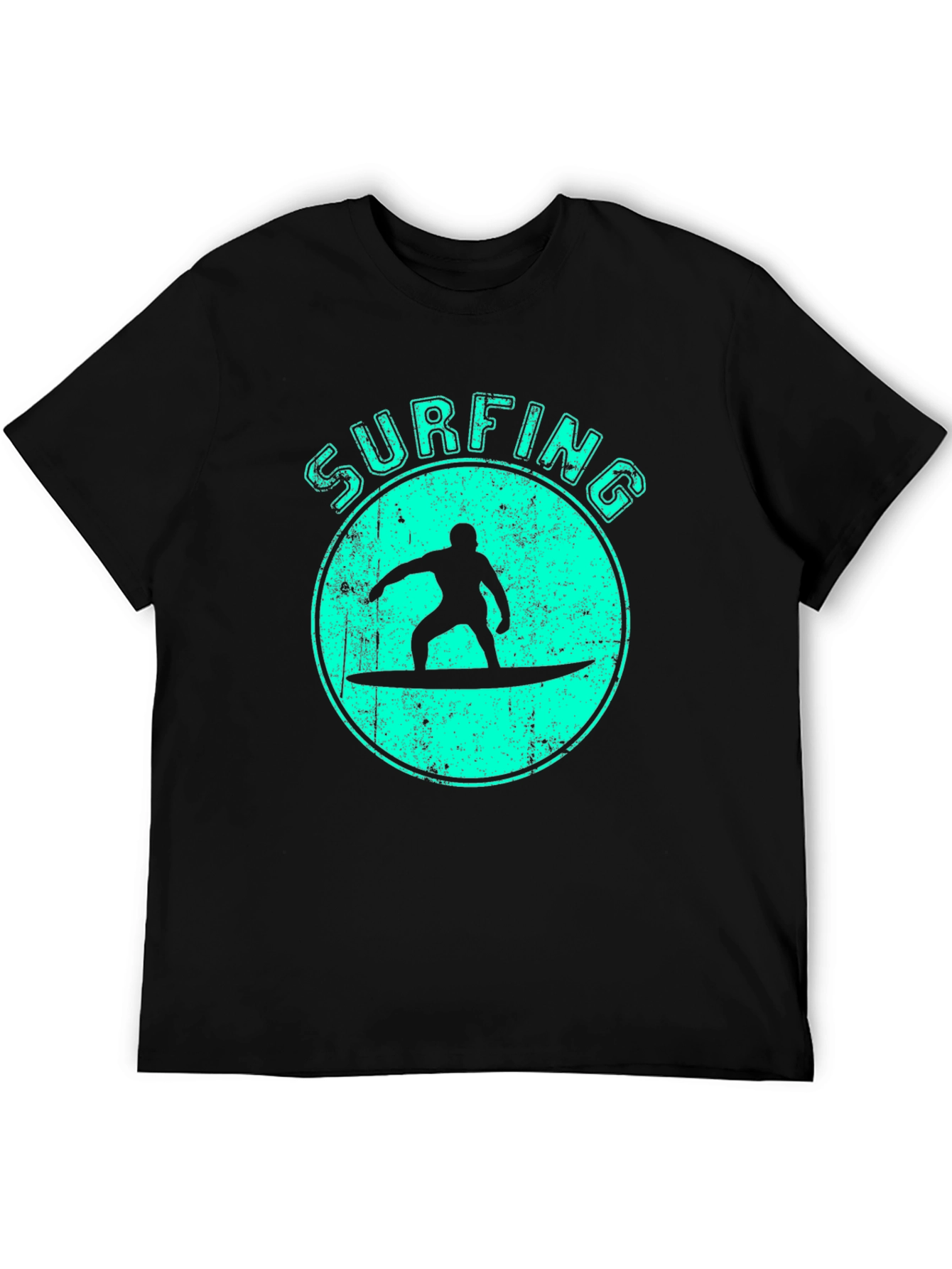 Surfing Silhouette Graphic Tee - Black
