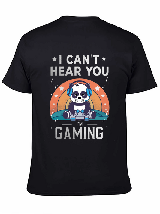 Gamer Panda T-Shirt - I Cant Hear You Im Gaming!
