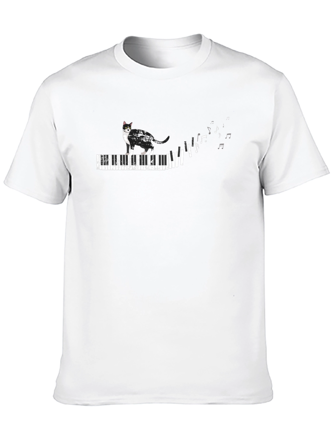 Piano Cat T-Shirt - Musical Feline Tee