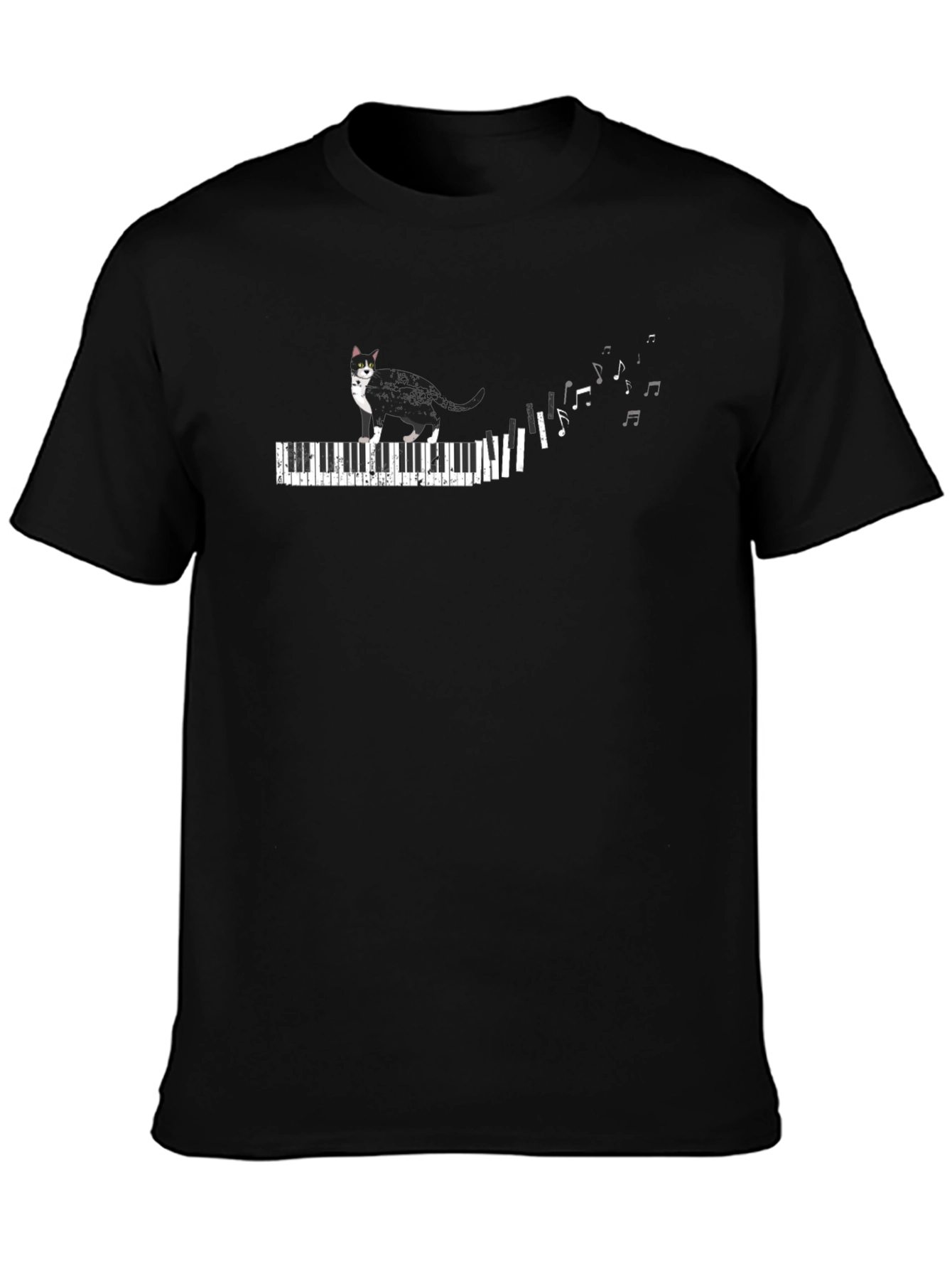 Piano Cat T-Shirt - Musical Feline Tee