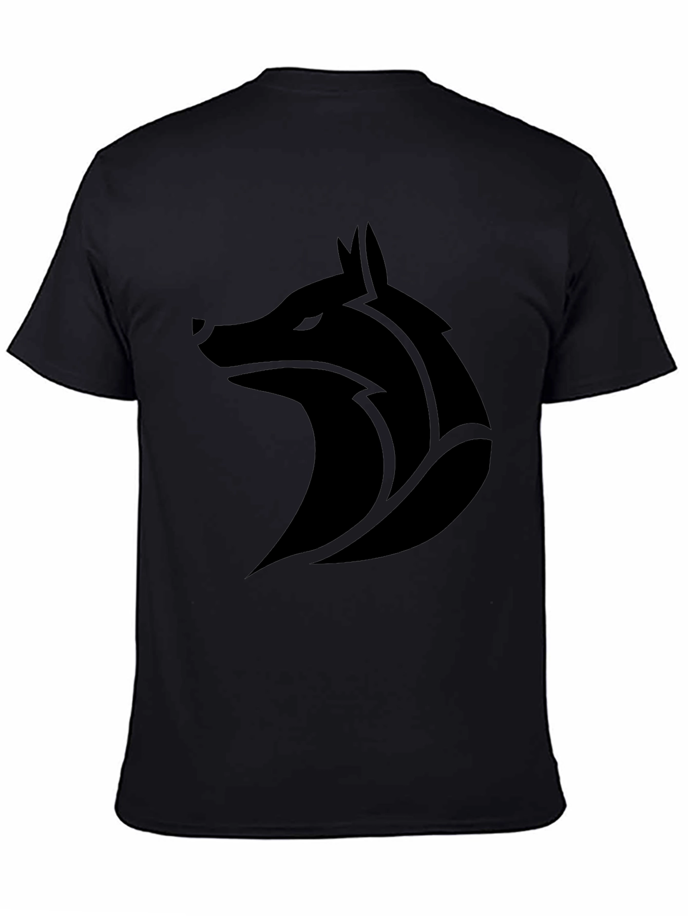 Black Wolf Graphic Tee - Modern Design