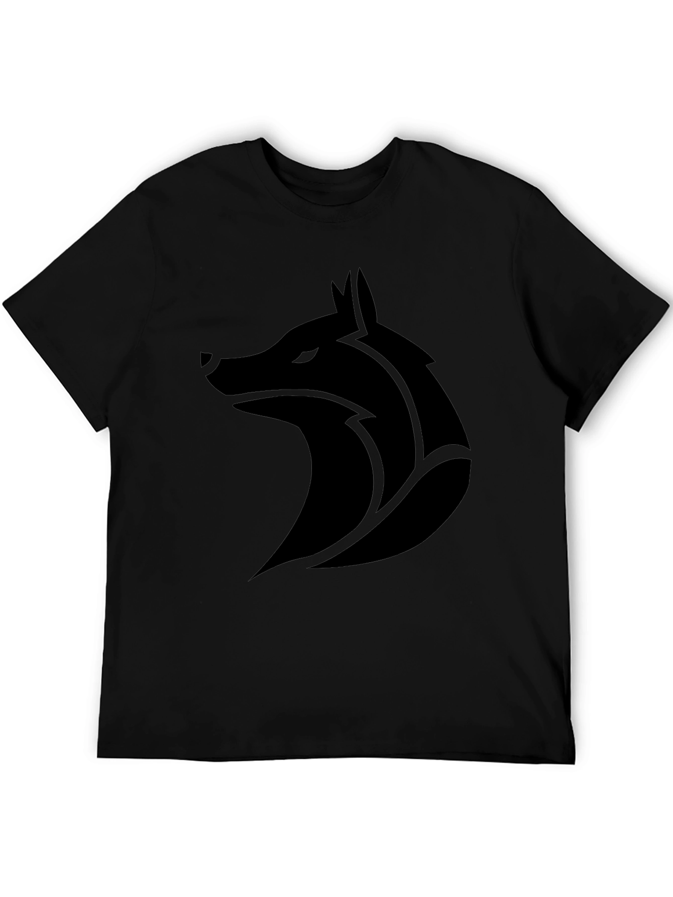 Black Wolf Graphic Tee - Modern Design