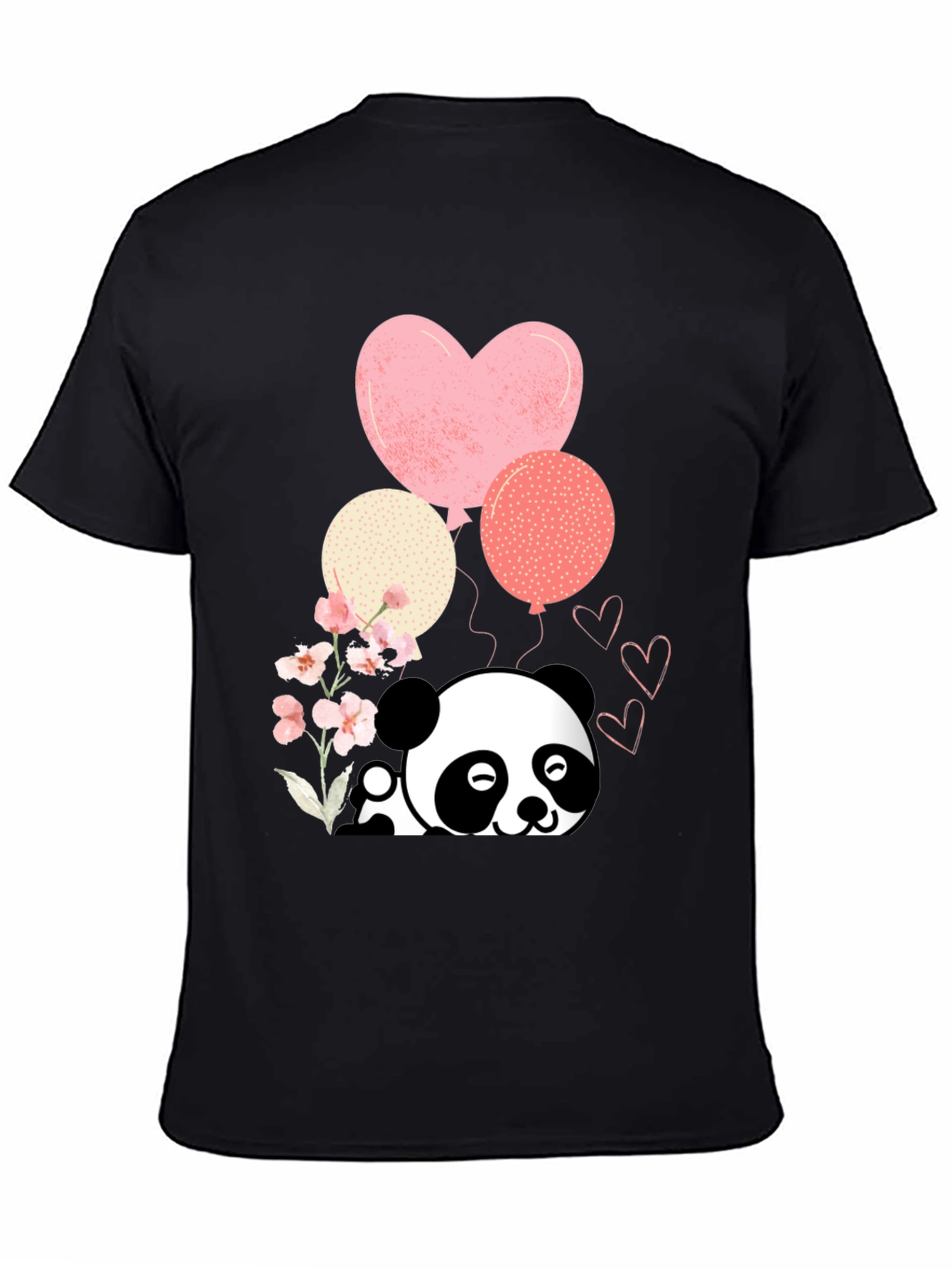 Cute Panda & Balloons Graphic Tee