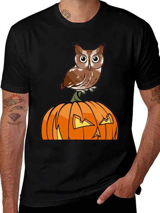 Owl on Pumpkin Halloween T-Shirt