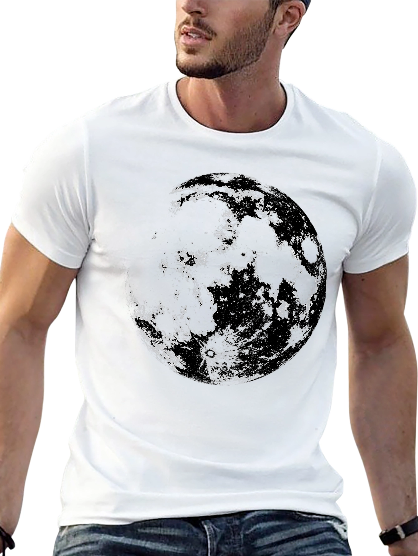 Lunar Sphere Graphic Tee - Black Cotton Blend